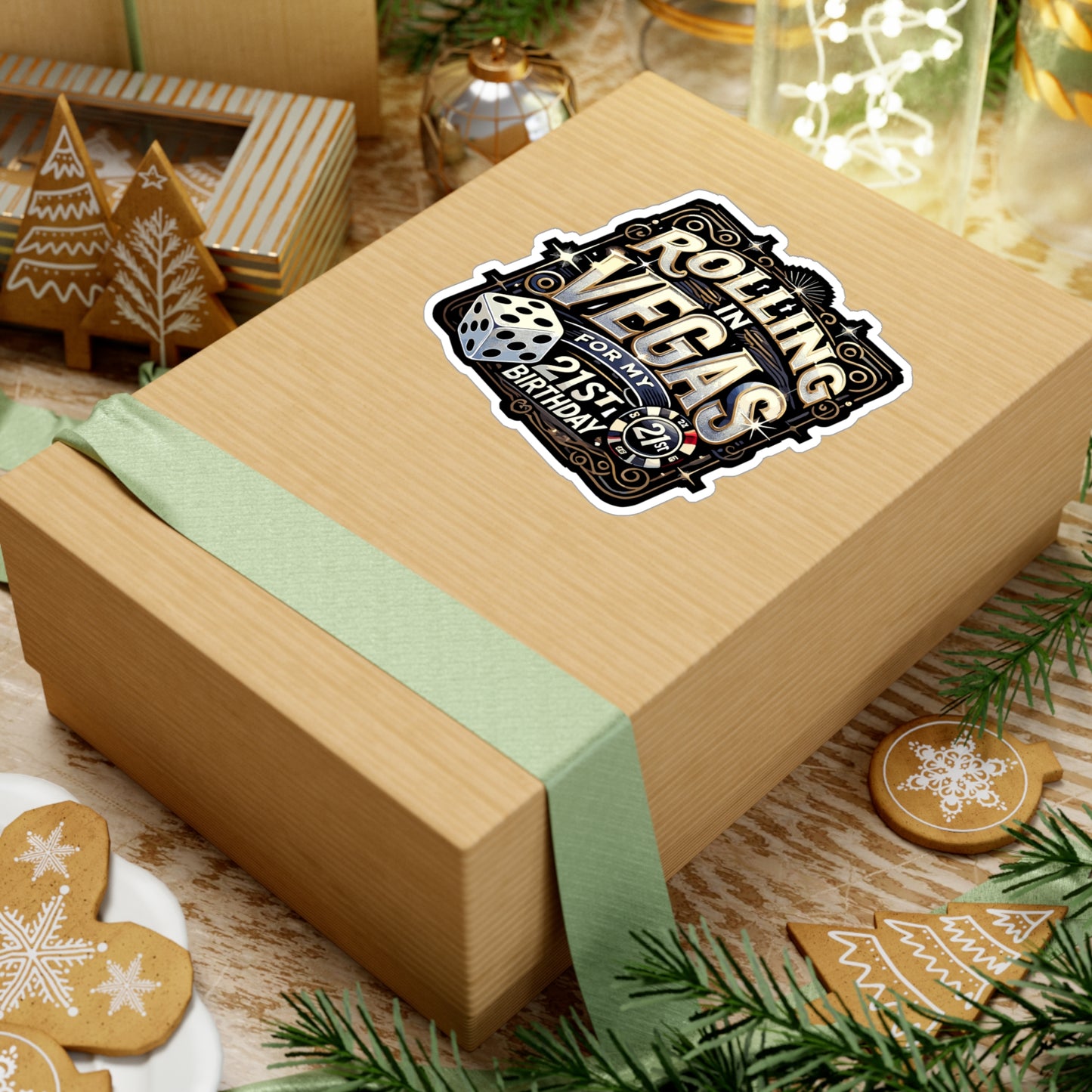 Rolling In Vegas For My 21st Birthday - Vegas Sticker for Laptop Sticker. Water Bottle Sticker, Vinyl 21st birthday Decal - Vegas Gift