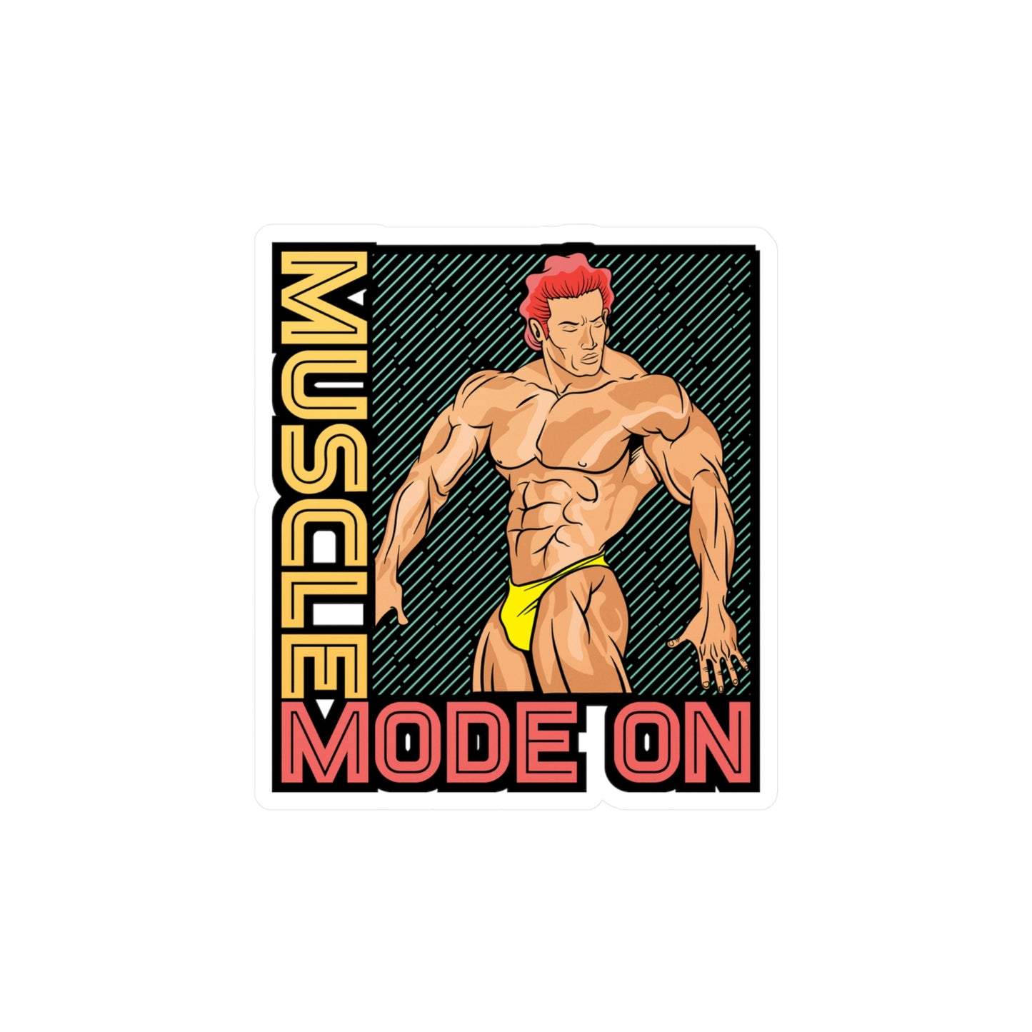 Muscle Mode On - Workout Sticker for Car Window Laptop Sticker. Water Bottle Sticker, Vinyl Gym Decal, Fitness Sticker - Workout Gift