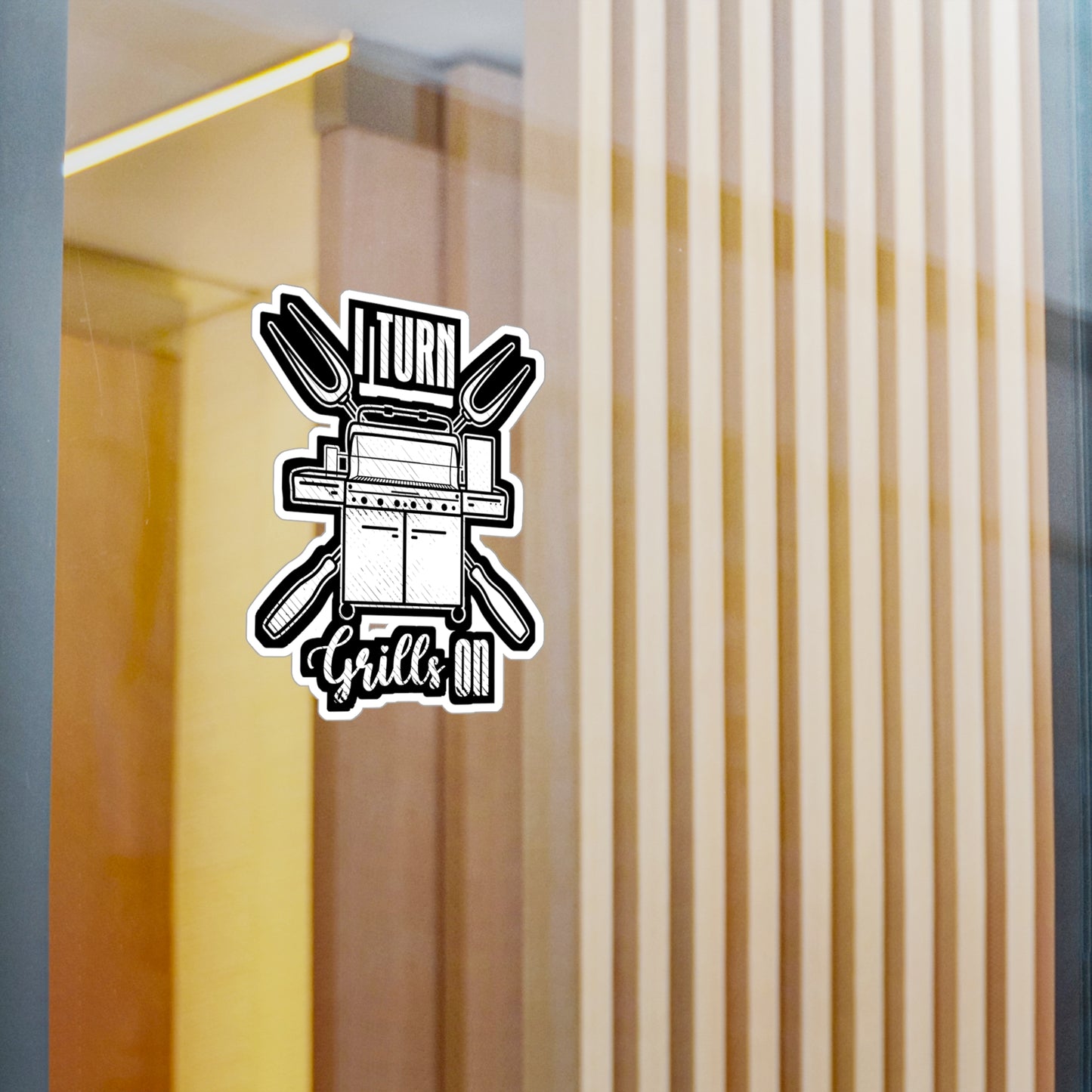 I Turn Grills On - Chef Sticker for Car Window Laptop Sticker. Water Bottle Sticker, Vinyl Culinary Decal, Cooking Sticker - Chef Gift