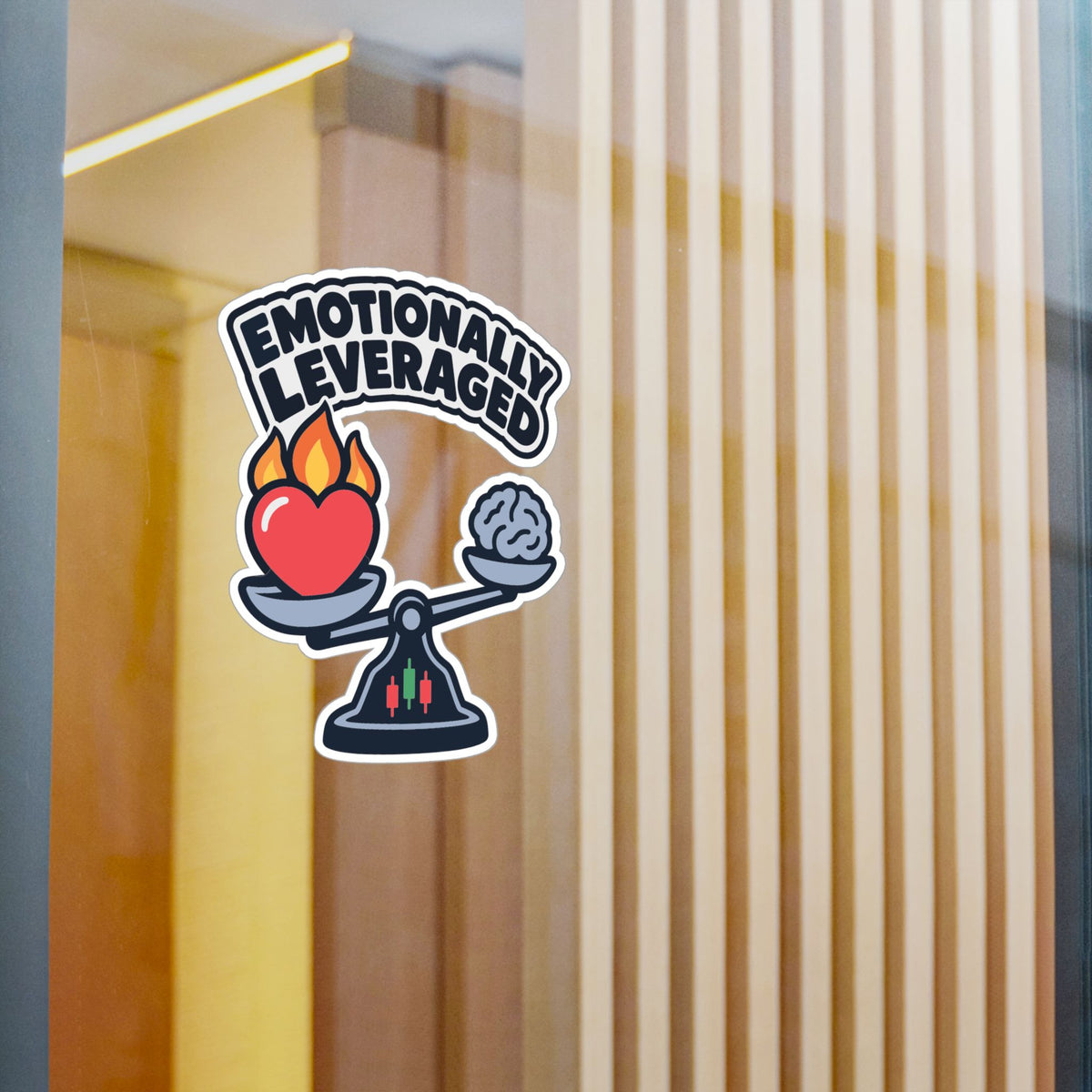 Day Trading Sticker – Emotionally Leveraged Design for Stock Market and Forex Traders, Laptop and Water Bottle Decals