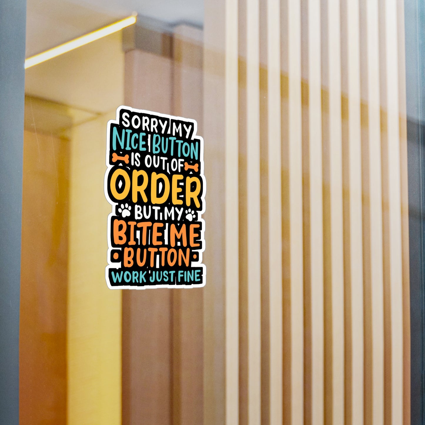 My Nice Button Is Out Of Order - Chihuahua Sticker for Laptop Sticker. Water Bottle Sticker, Vinyl Chiweenie Decal - Chihuahua Gift