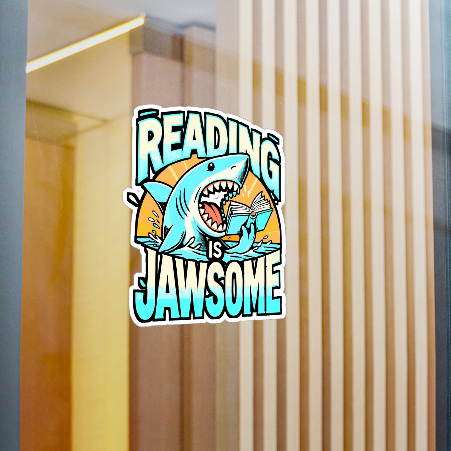 Reading Is Jawsome – Vinyl Reading Sticker for Laptop or Water Bottle | Book Lover Gift, Funny Reading Decal
