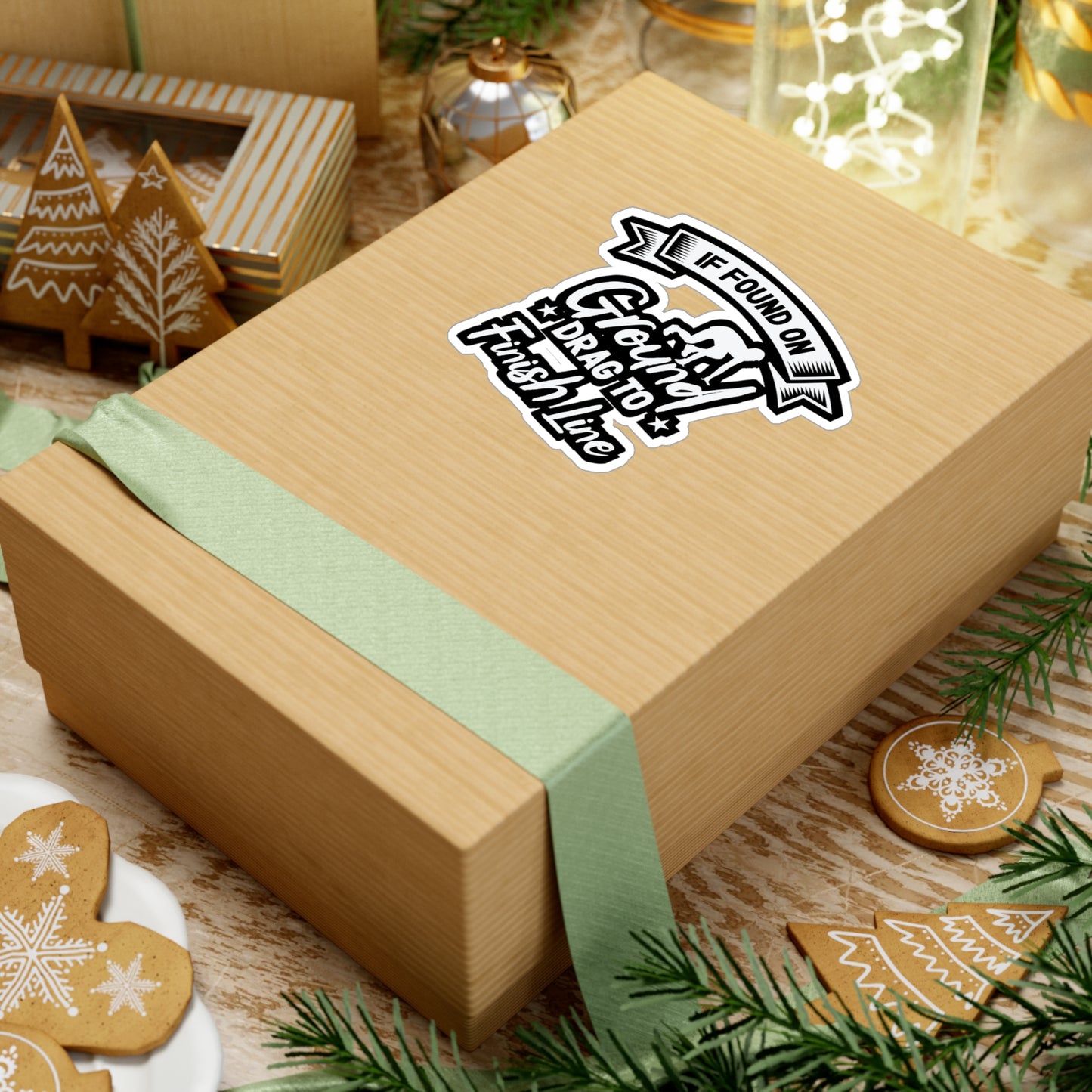 If Found On Ground Drag To Finish Line - Marathon Sticker for Laptop Sticker. Water Bottle Sticker, Vinyl Running Decal - Marathon Gift