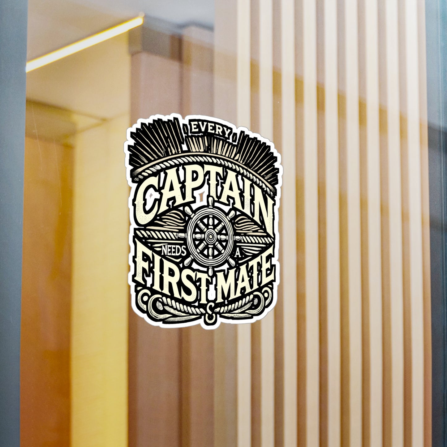 Every Captain Needs A First Mate – Sailing Sticker for Laptop or Water Bottle | Nautical Vinyl Decal, Boating Gift