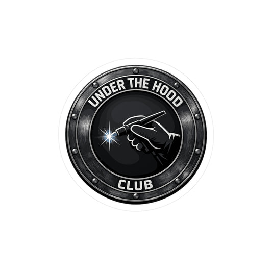 Welder Sticker Under the Hood Club Design – Welding Fabricator Arch Vinyl Waterproof decals for Laptop, Water Bottle