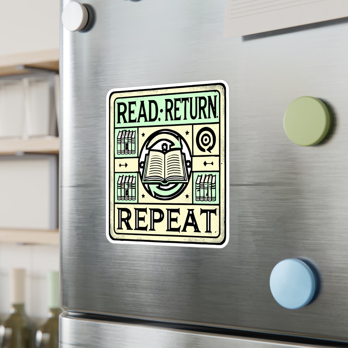 Read Return Repeat – Vinyl Sticker for Laptop or Water Bottle | Book Lover Gift, Library Aesthetic, Reading Decal