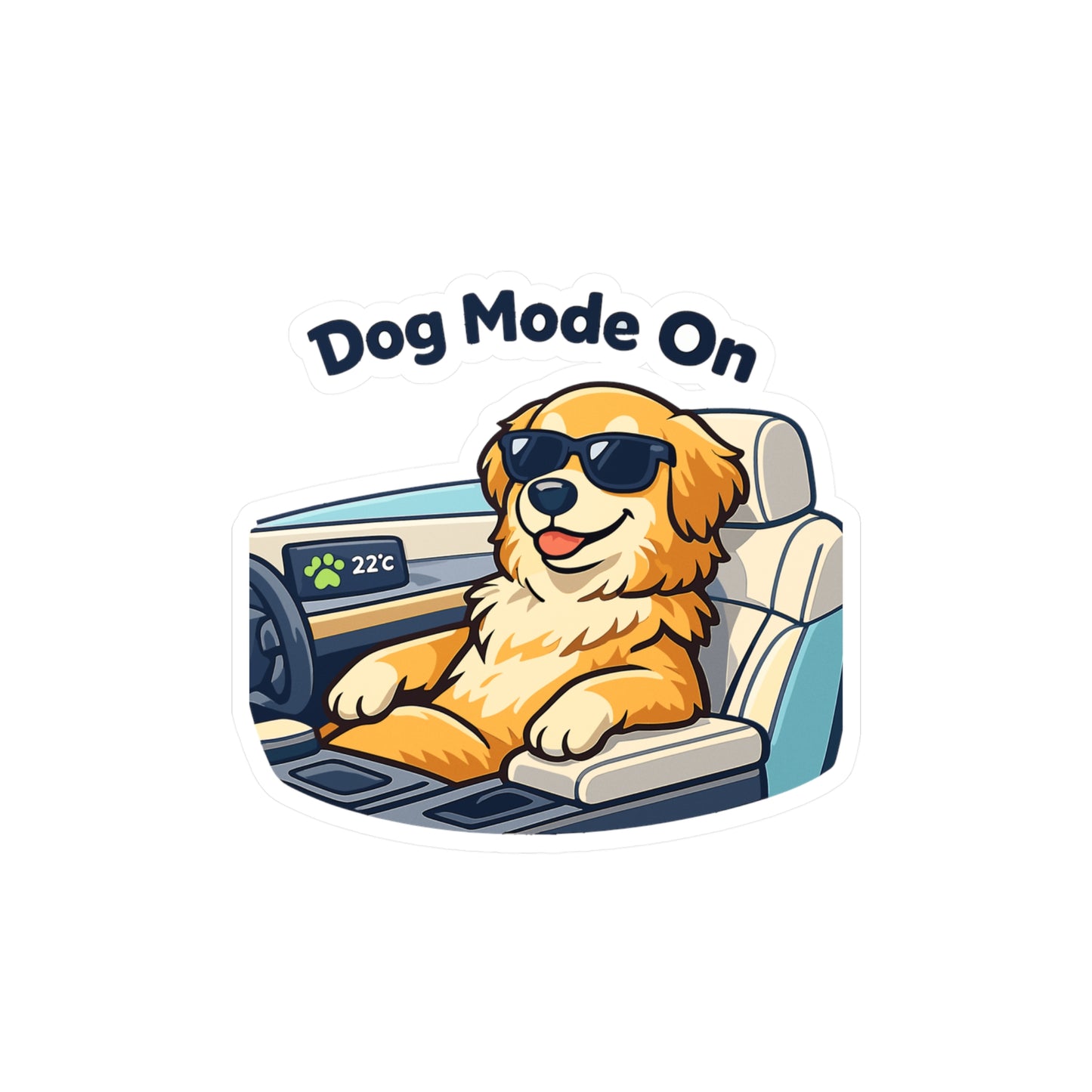 Electric Car Sticker Dog Mode On – Funny Waterproof Vinyl Decals for Electric Vehicle, Rechargeable Battery Laptop, Water Bottle