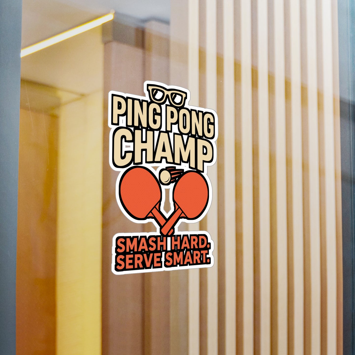 Ping Pong Champ – Vinyl Sticker for Laptop or Water Bottle | Funny Table Tennis Decal & Gift for Players
