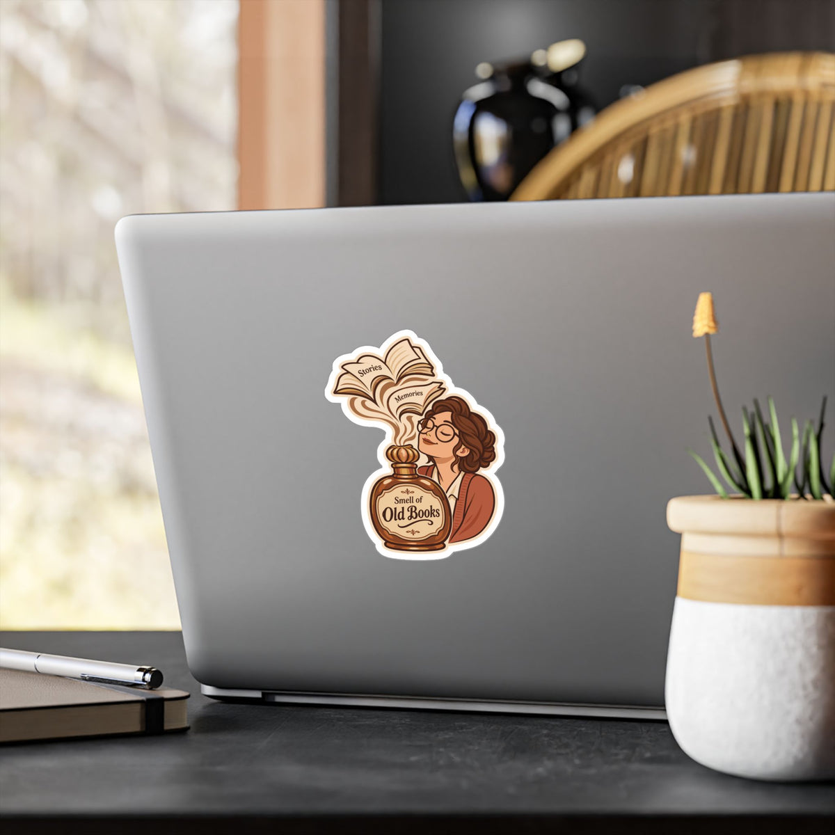 Librarian Sticker - Smell of Old Books with a Fabulous Magical Unicorn, Decals for Laptop and Water Bottle