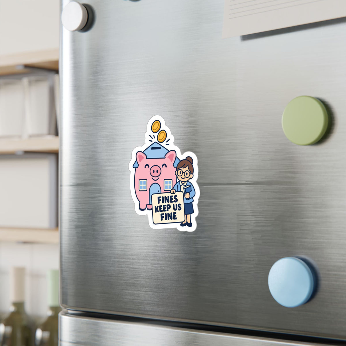 Librarian Sticker - Fines Keep Us Fine, Fabulous Magical Unicorn Decals for Laptop and Water Bottle