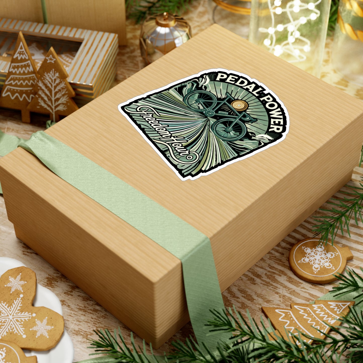 Pedal Power Freedom Hour - Cycling Sticker for Laptop Sticker. Water Bottle Sticker, Vinyl Biking Decal - Cycling Gift