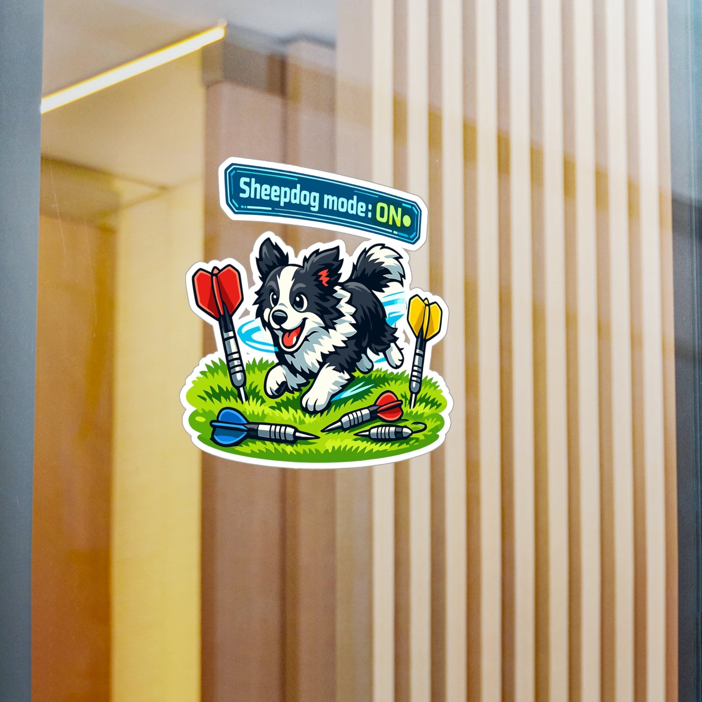 Dart Sticker Sheepdog mode: ON Funny Drinking Team Decals for Dartboard Fans Waterproof Vinyl for Laptop Water Bottle Arrow