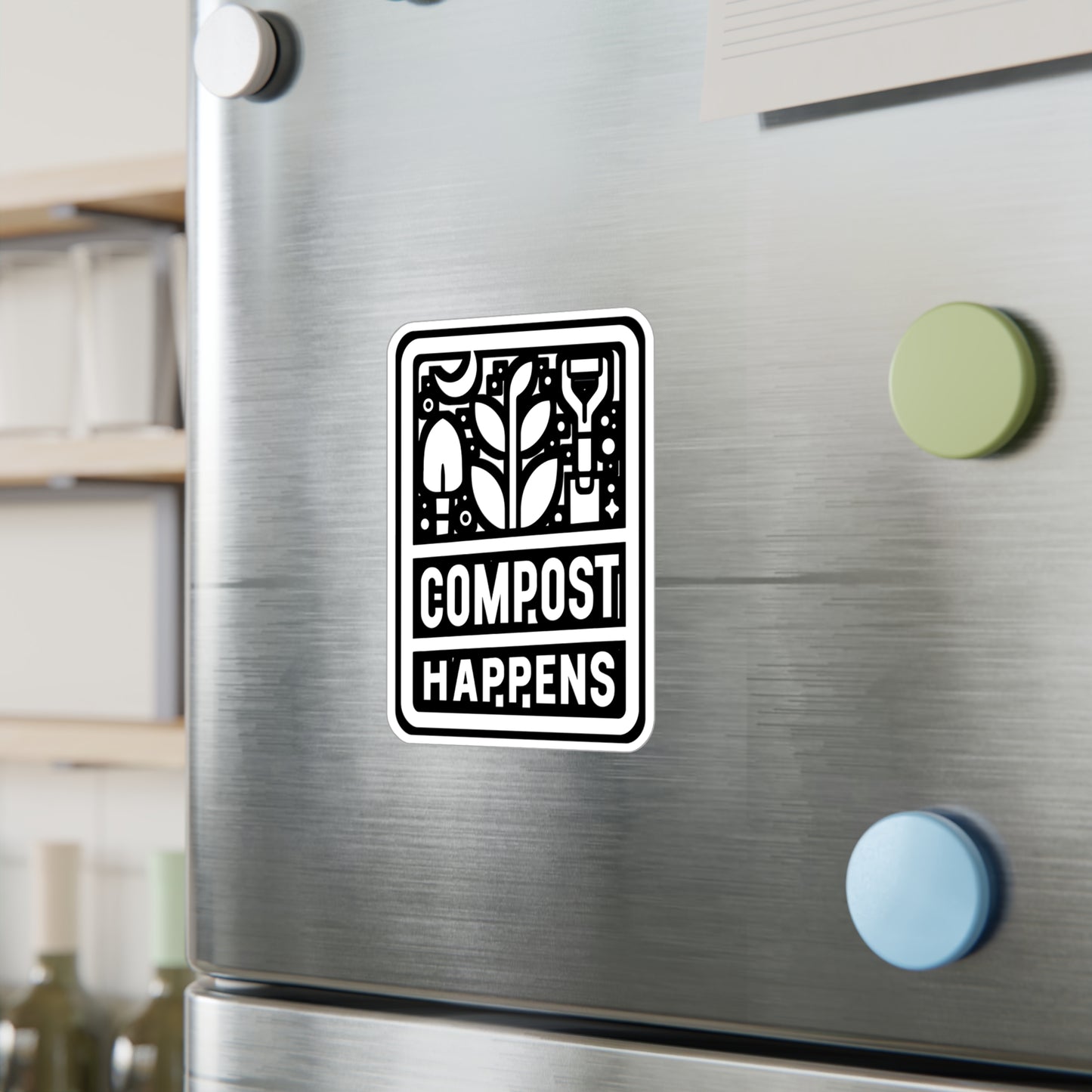 Compost Happens - Gardening Sticker for Laptop Sticker. Water Bottle Sticker, Vinyl Landscaper Decal - Gardening Gift