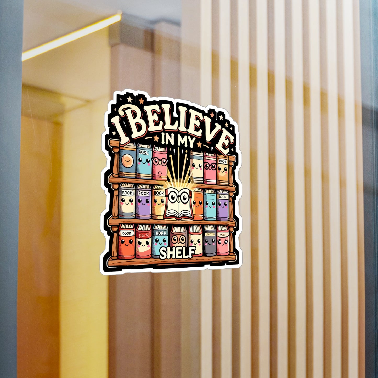 I Believe In My Shelf - Library Sticker for Laptop Sticker. Water Bottle Sticker, Vinyl Librarian Decal - Library Gift