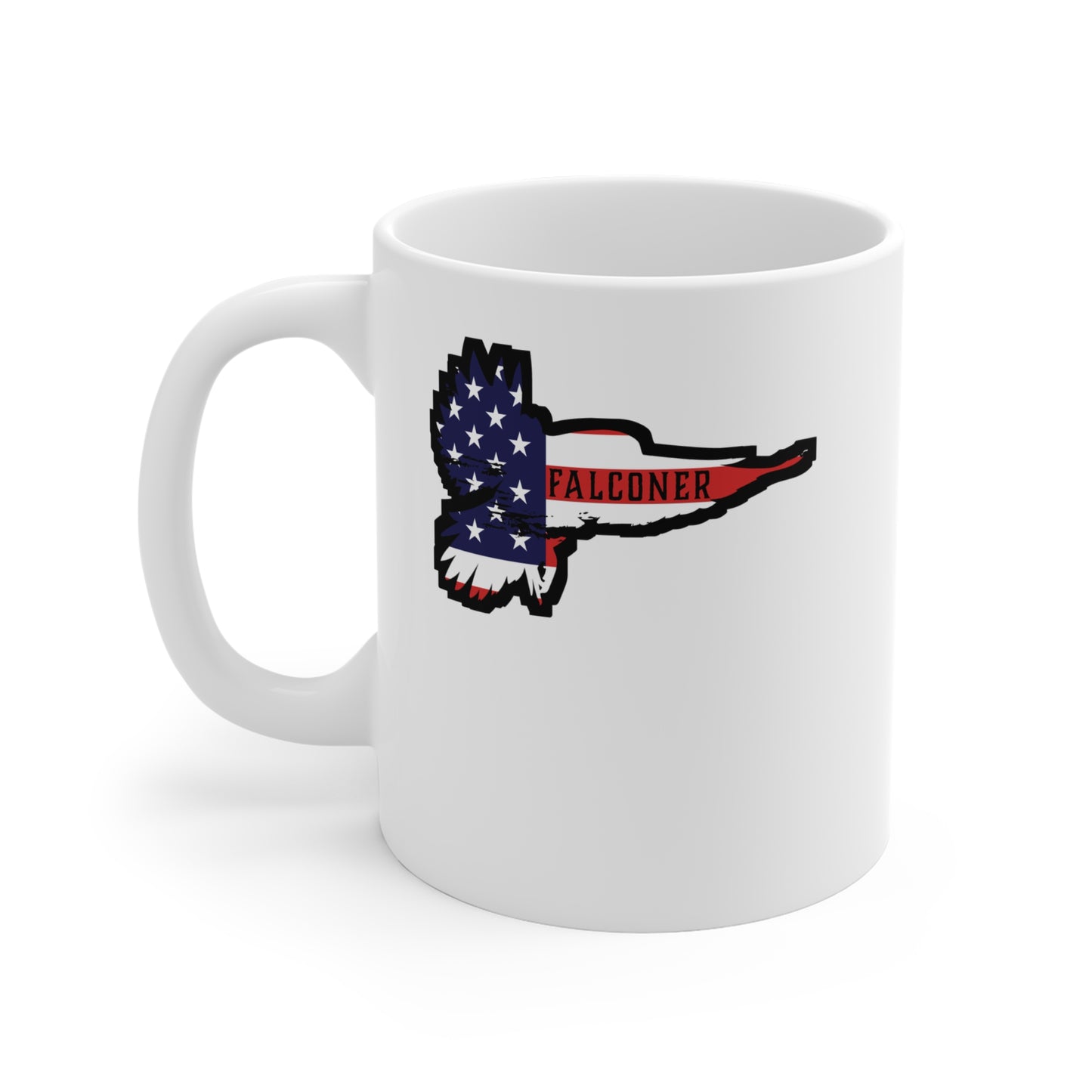 American Falconer - Falcon Mug for Coffee 11oz. Falcon Cup, White ceramic, Falconer Mug, Falconry Tea Cup - Falcon Gift