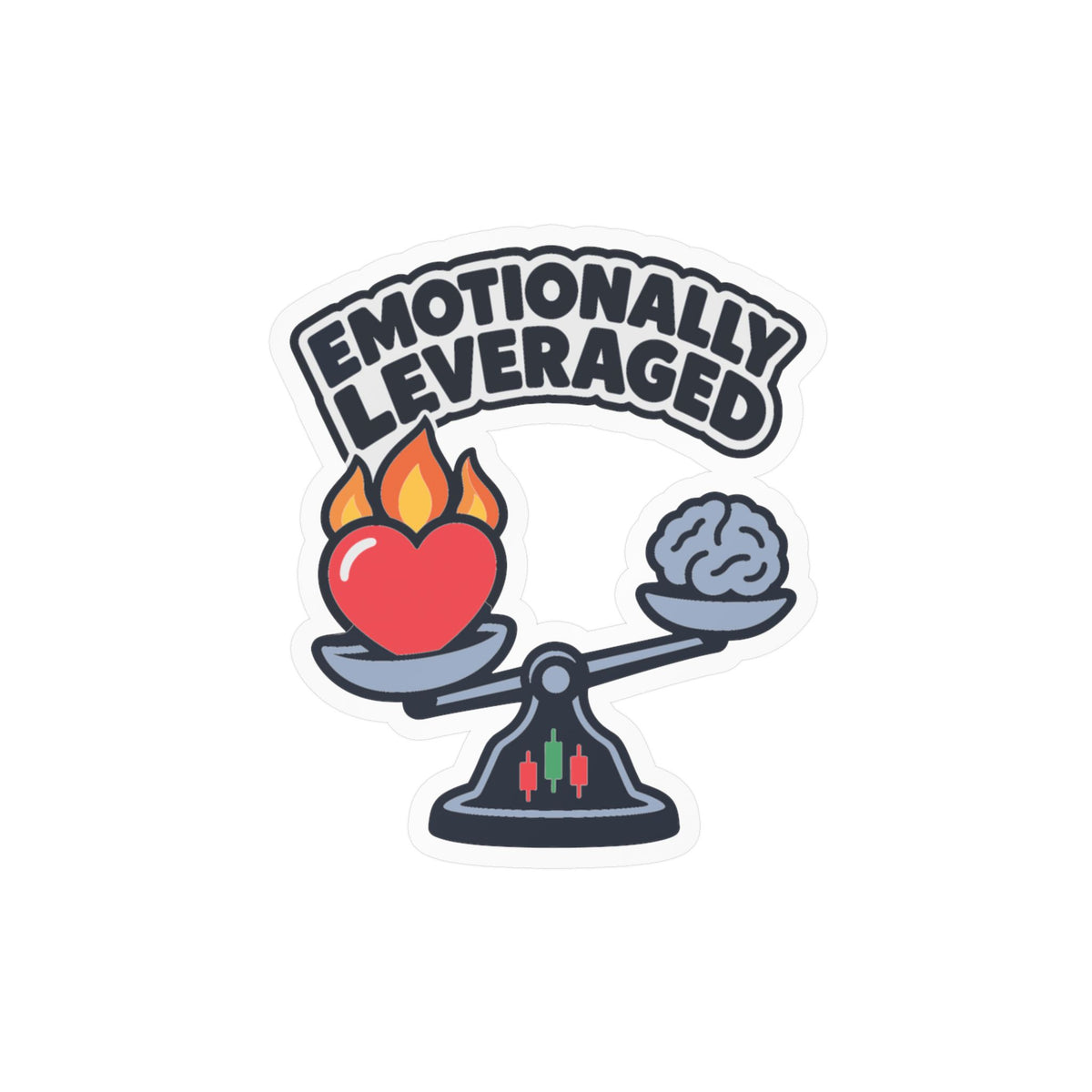 Day Trading Sticker – Emotionally Leveraged Design for Stock Market and Forex Traders, Laptop and Water Bottle Decals