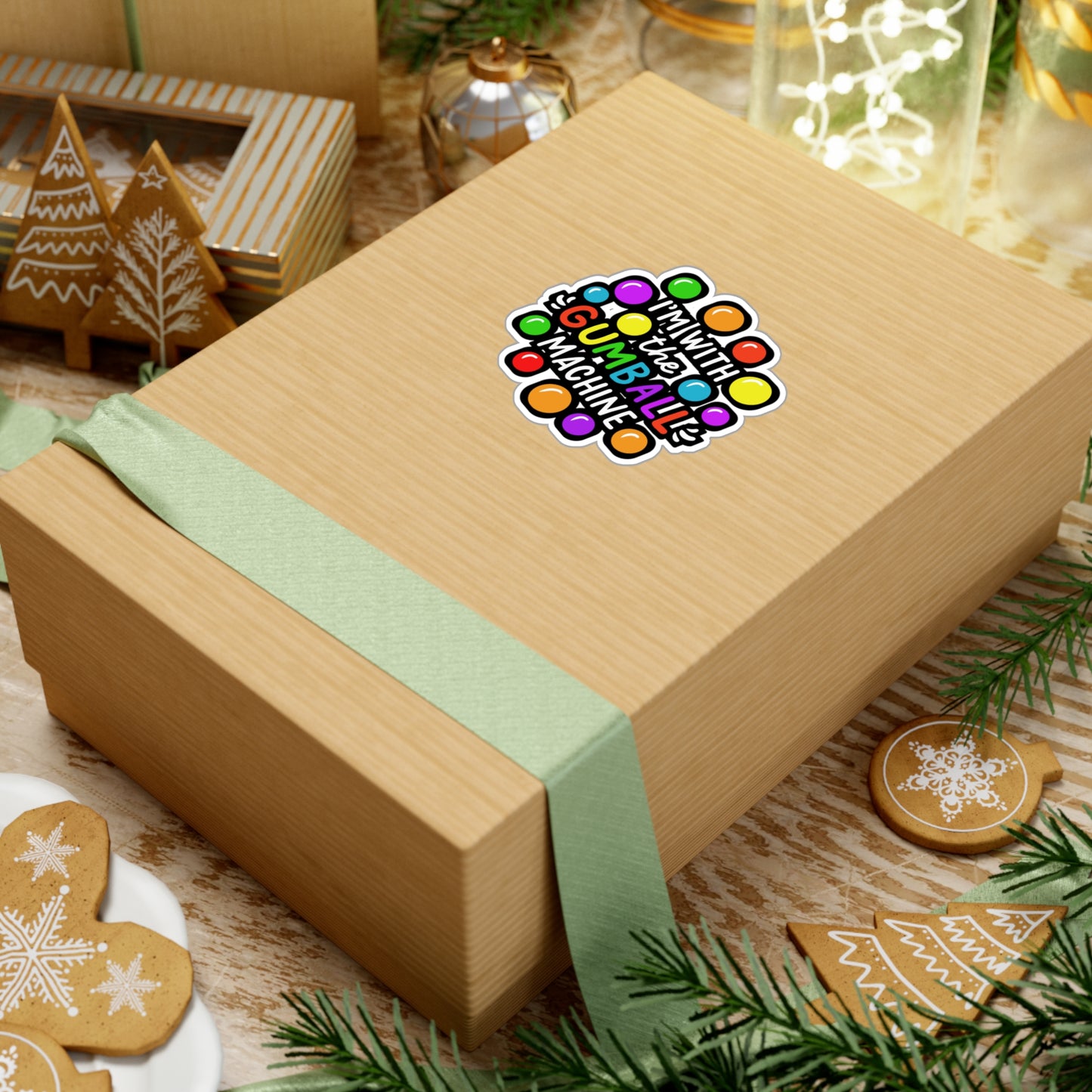 I'm With The Gumball Machine | Pinball Sticker | Retro Decals | Vintage Laptop Sticker | Pinball Gift | Retro Gift