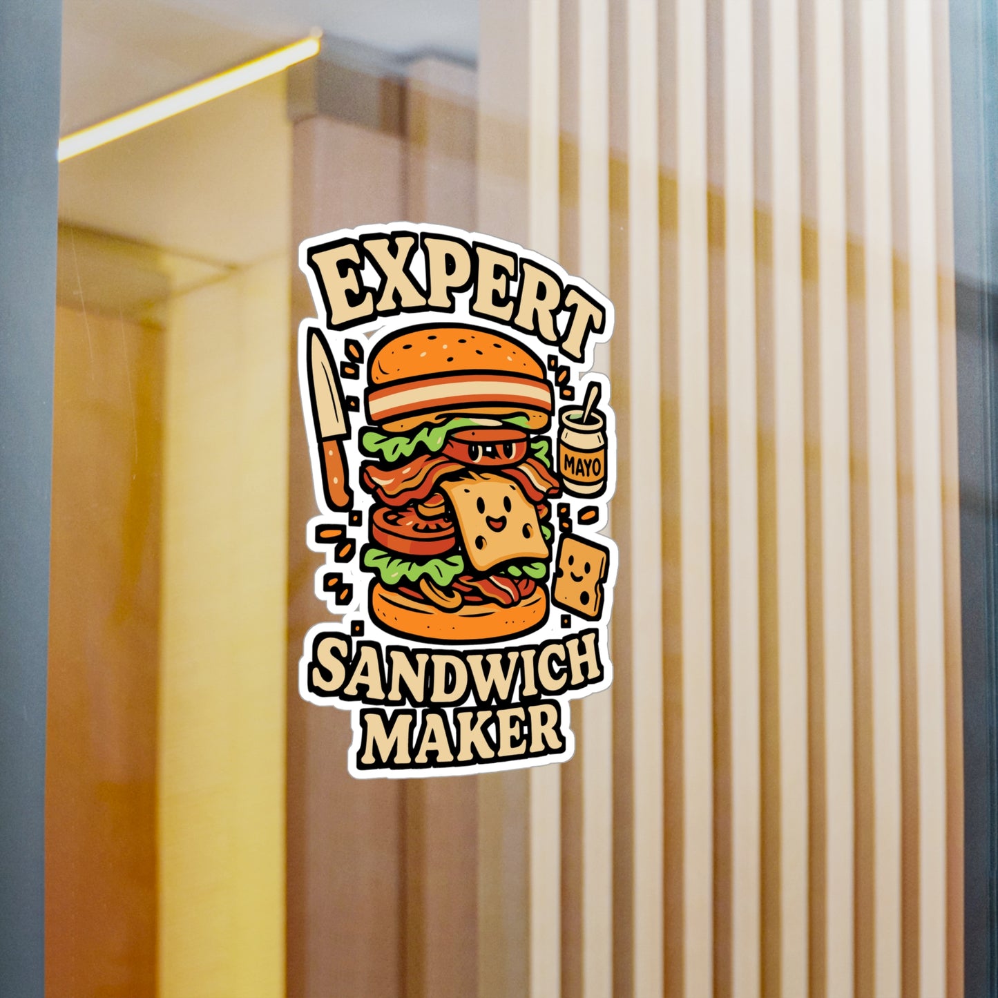 Expert Sandwich Maker – Funny Vinyl Sticker for Laptop or Water Bottle | Foodie Humor Decal, Sandwich Lover Gift