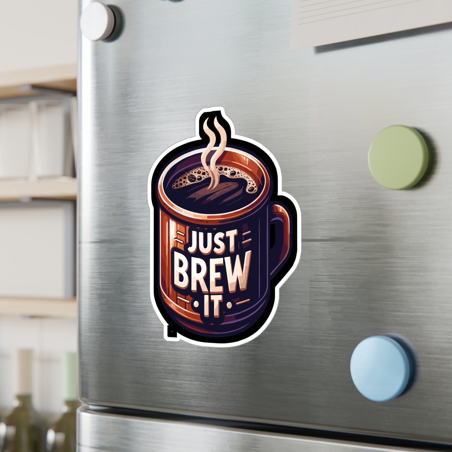 Just Brew It - Coffee Sticker for Car Laptop Sticker. Water Bottle Sticker, Vinyl Brew Decal, Caffeine Sticker - Coffee Gift