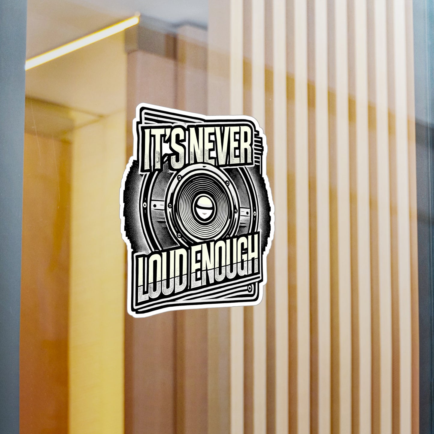 It's Never Loud Enough – Car Stereo Sticker | Vinyl Decal for Laptop, Water Bottle & Car Audio | Gift for Stereo Lovers