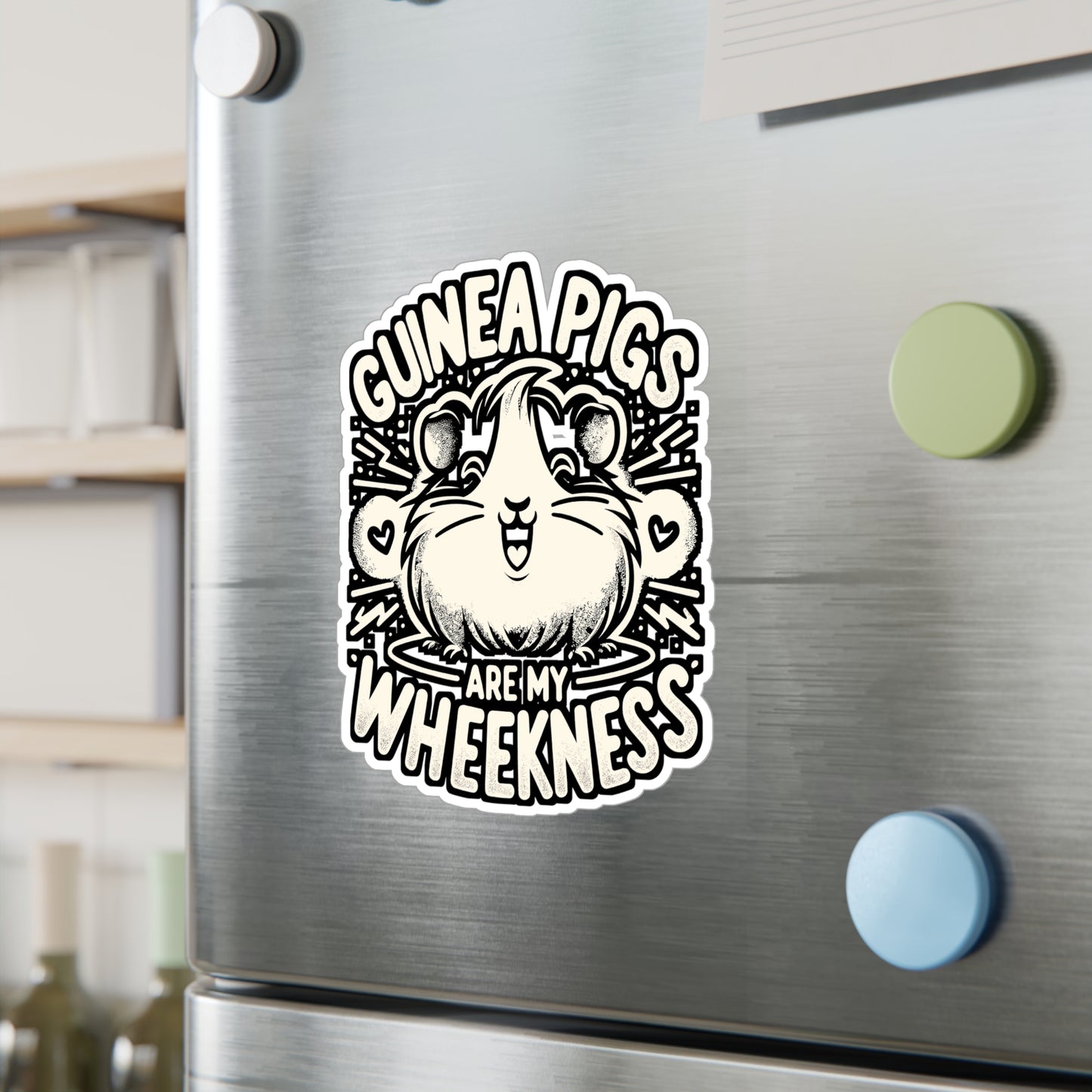 Guinea Pigs Are My Wheekness – Funny Guinea Pig Sticker for Laptop or Water Bottle | Cute Cavy Gift Decal