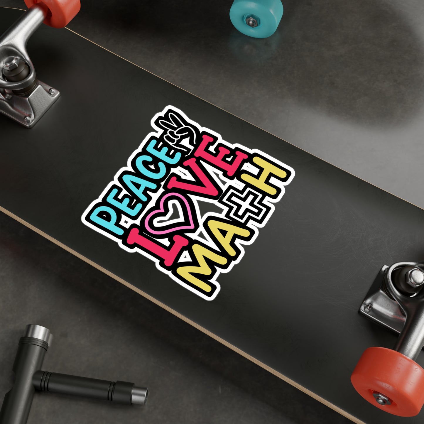 Peace Love Math - Math-teacher Sticker for Laptop Sticker. Water Bottle Sticker, Vinyl Calculus Decal - Math-teacher Gift