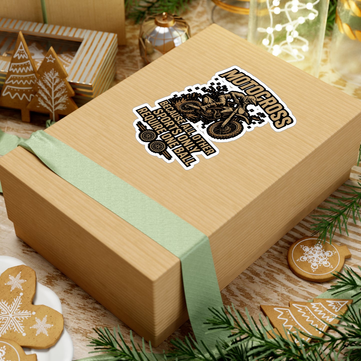 Motocross Because All Other Sports Only Require One Ball – Funny Motocross Sticker for Laptop, Water Bottle or Toolbox | Motorcycle Rider Gift