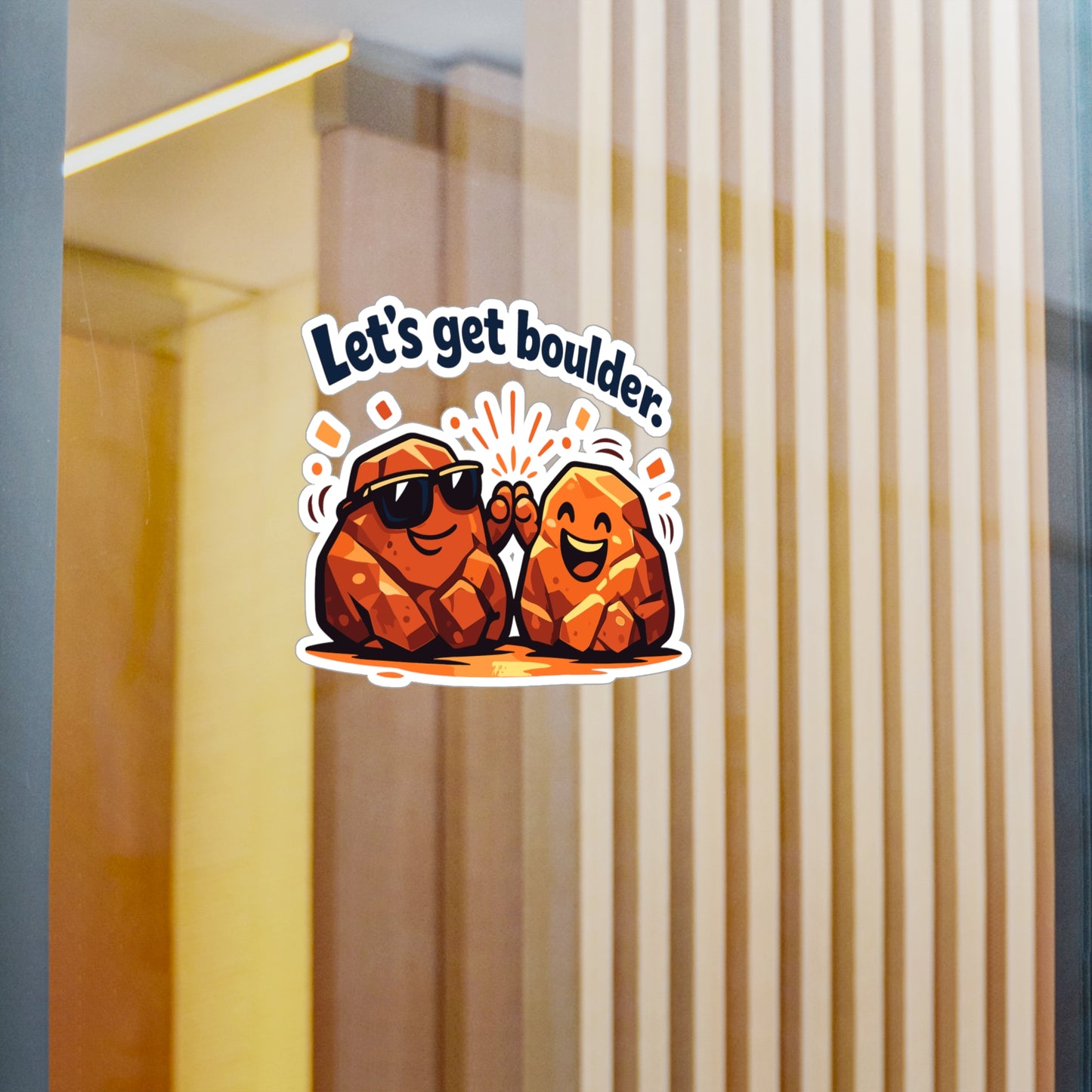 Geologie Sticker “Let's get boulder.” Funny Geology Rocks Minerals Tectonics Decals, Waterproof Vinyl for Laptop Water Bottle