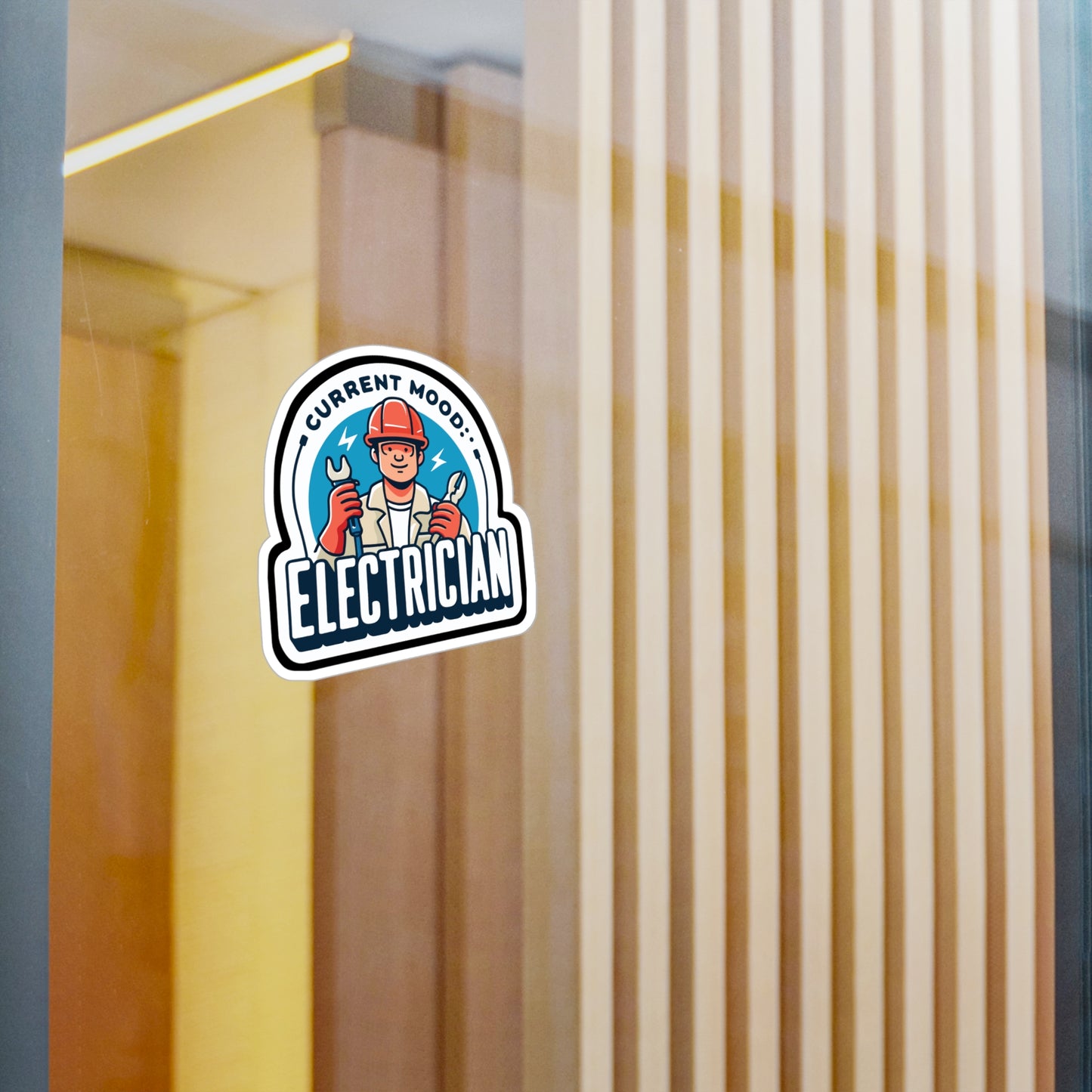 Current mood Electrician - Electrician Sticker for Laptop Sticker. Water Bottle Sticker, Vinyl Stripper Decal - Electrician Gift