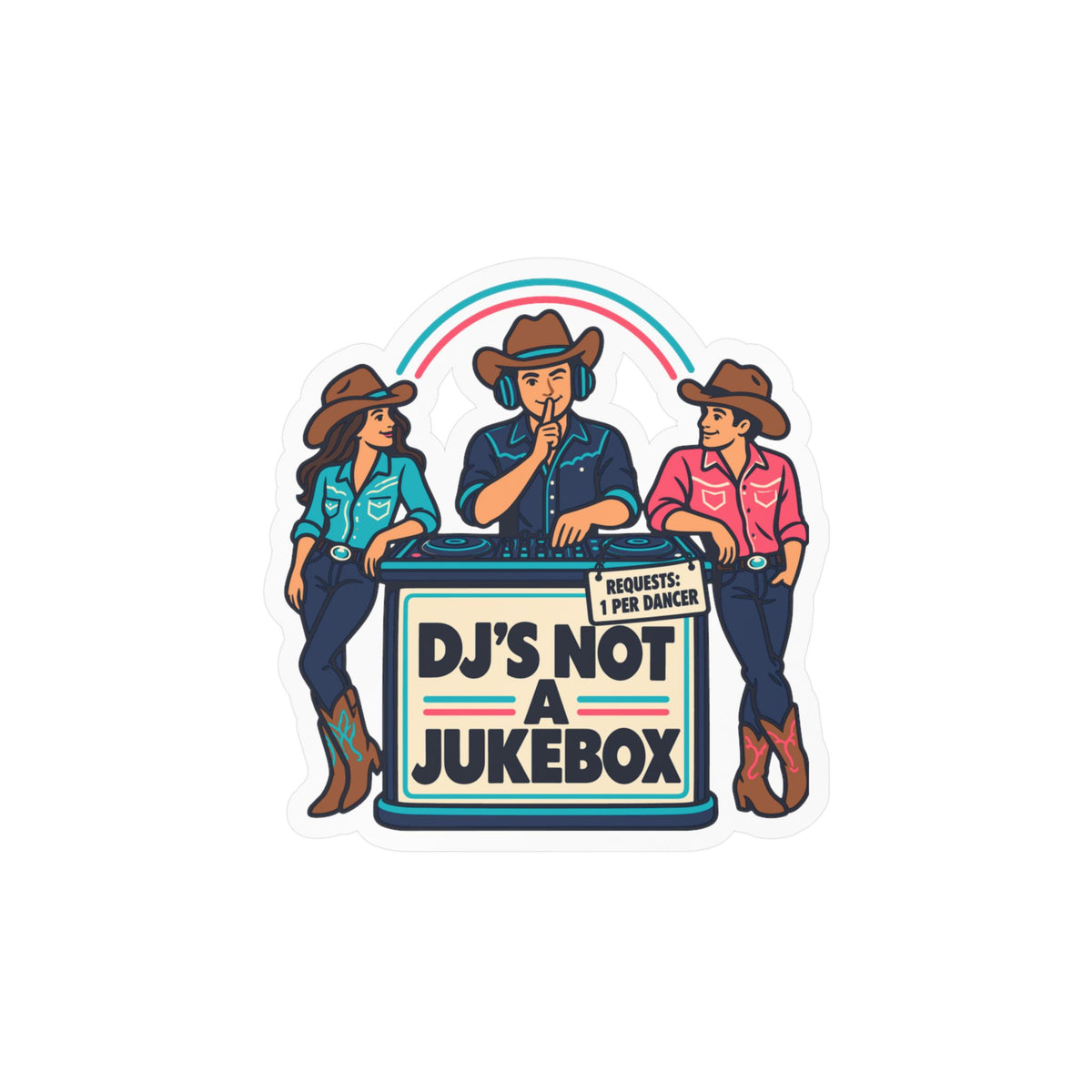 Line Dance Sticker – DJ’s Not a Jukebox, Western Decals for Country Dancers, Laptops and Water Bottles