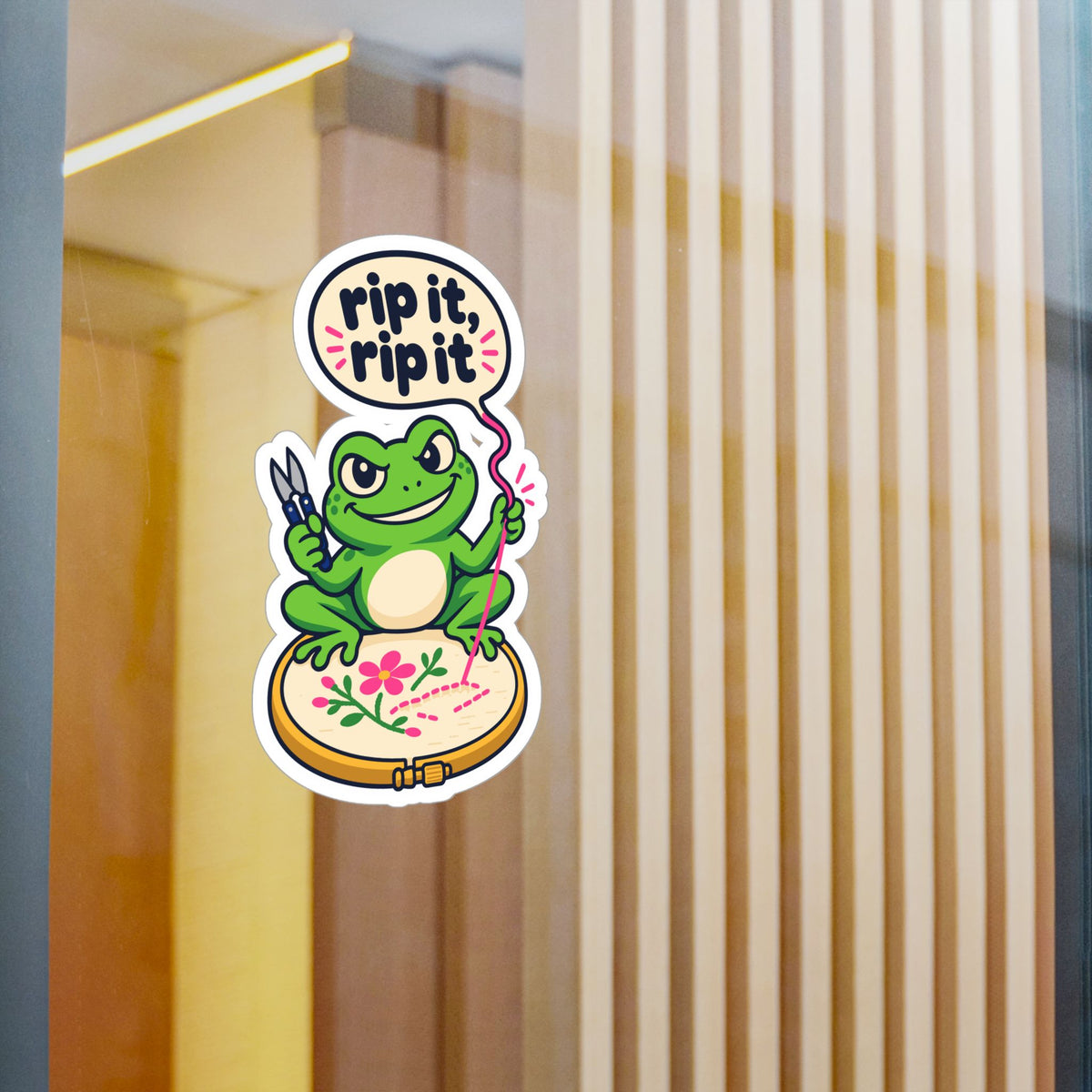 Embroidery Sticker - Rip It, Rip It Design for Needlework, Crafting and Stitching Fans, Decals for Laptop or Water Bottle