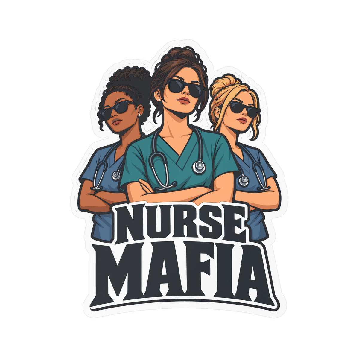 Nurse Sticker, Nurse Mafia Vinyl Decals for Laptop and Water Bottle, Waterproof Gift for Nursing Student Graduation