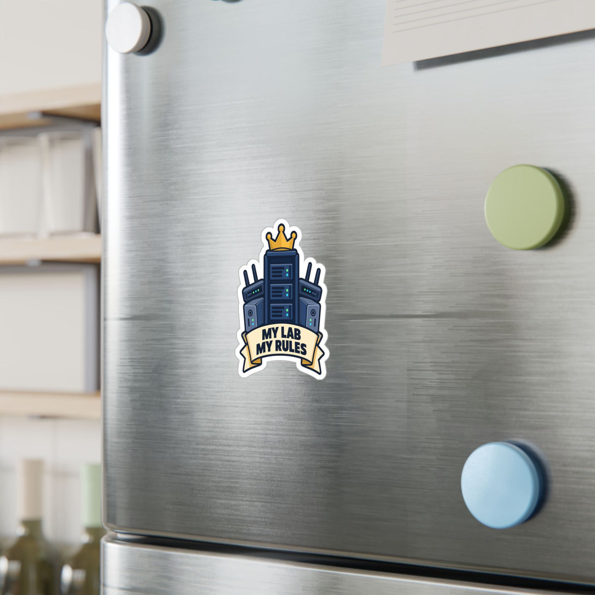 tech Sticker - My Lab My Rules, Reboot Button and Bandage Design for Laptop and Water Bottle Decals