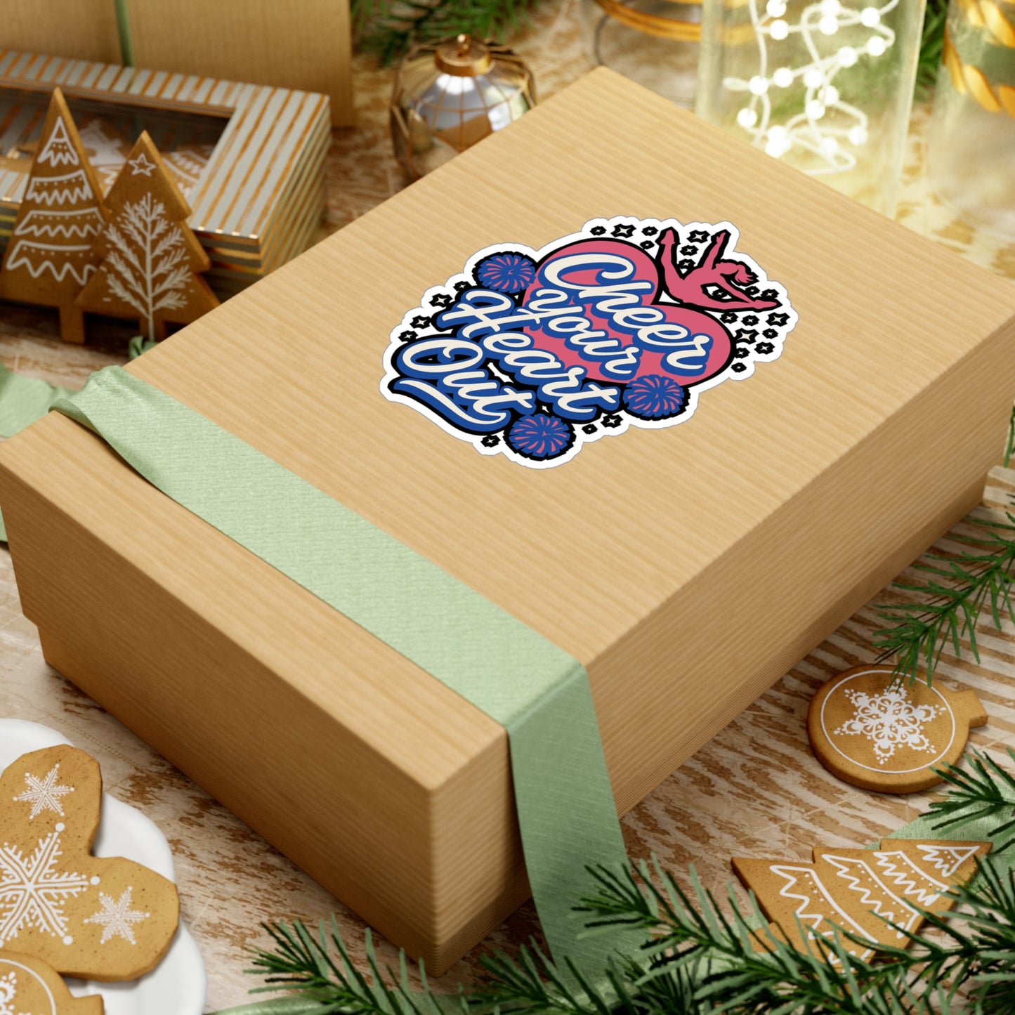 Cheer Your Heart Out – Cheerleader Sticker for Laptop, Water Bottle & Spirit Squad Gifts