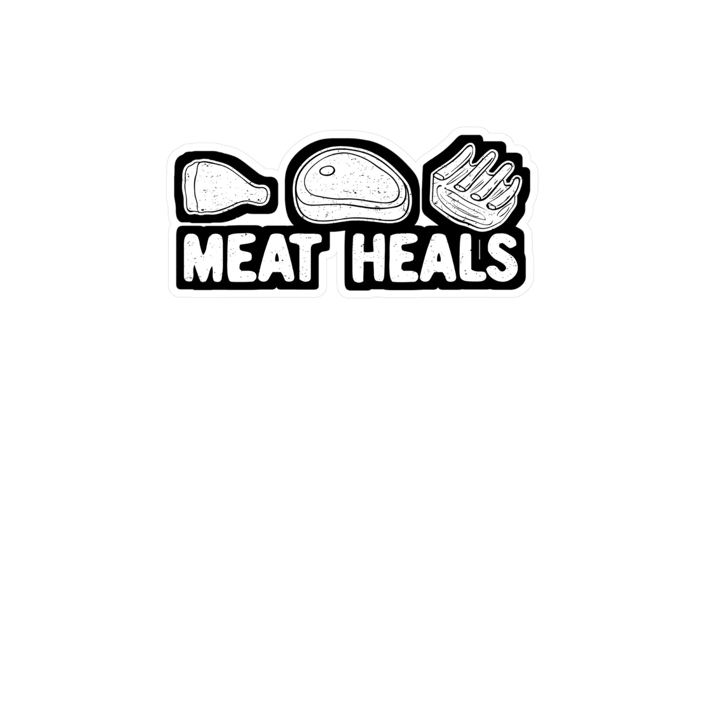 Meat Heals - Keto Sticker for Car Window Laptop Sticker. Water Bottle Sticker, Vinyl Ketosis Decal, Ketogenic Sticker - Keto Gift