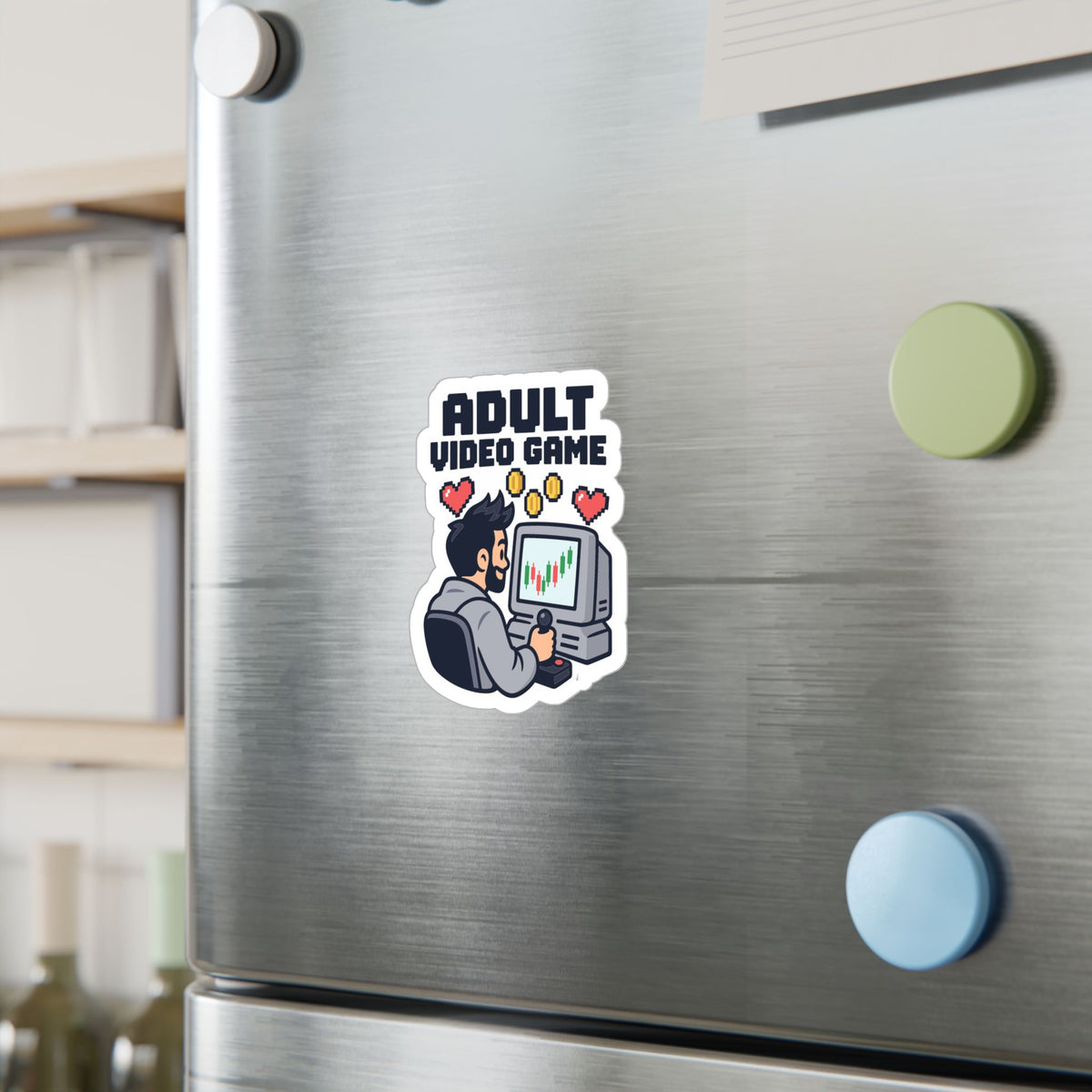 Day Trading Sticker - Adult Video Game Design for the Stock Market and Forex Trader, Laptop and Water Bottle Decals