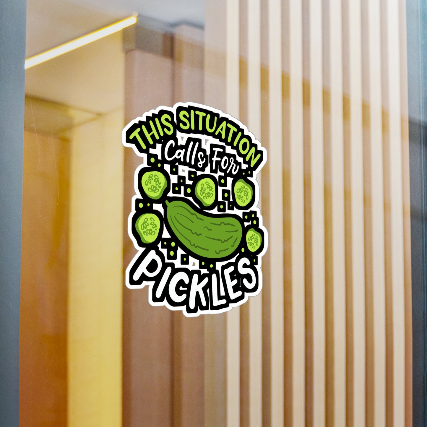 This Situation Calls For Pickles - Pickle Sticker for Laptop Sticker. Water Bottle Sticker, Vinyl Cucumber Decal - Pickle Gift