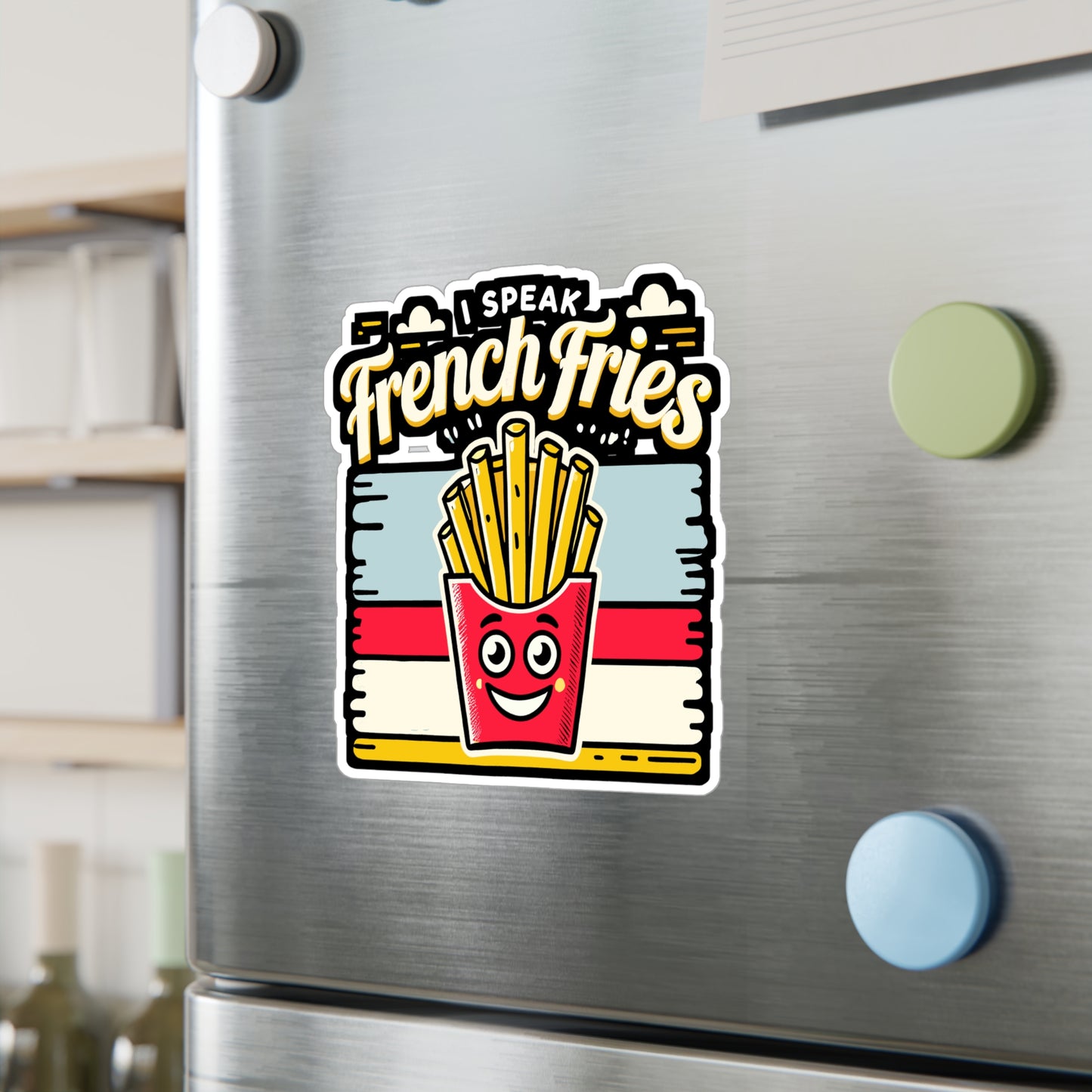 I Speak French Fries - French Sticker for Laptop Sticker. Water Bottle Sticker, Vinyl French Fries Decal - French Gift