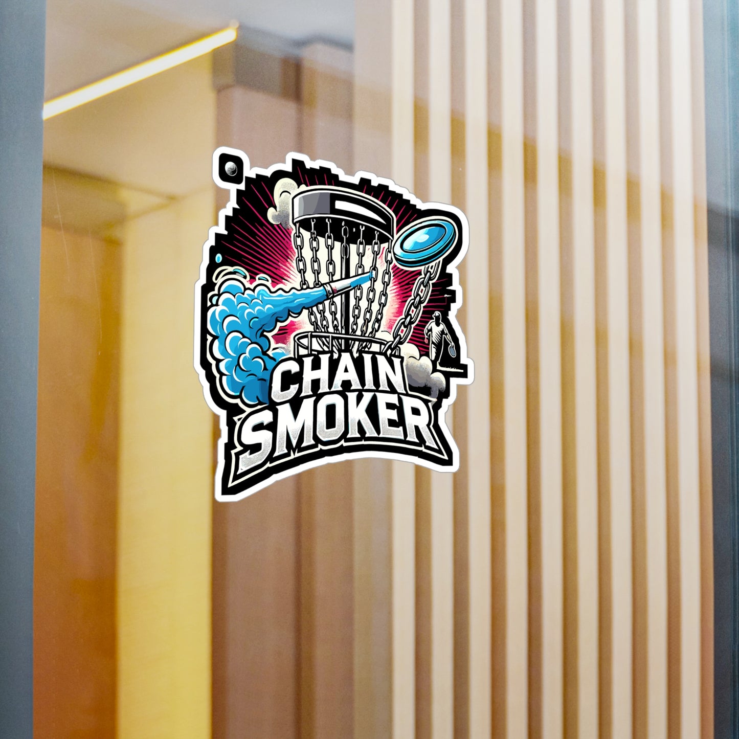 Chain Smoker - Disc golf Sticker for Laptop Sticker. Water Bottle Sticker, Vinyl Chain smoker Decal - Disc golf Gift