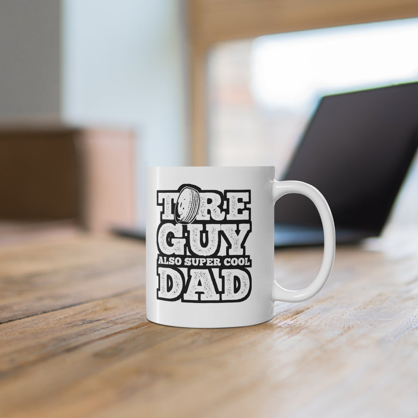 Tire Guy Dad Mechanic - Mechanic Mug for Coffee 11oz. Mechanic Cup, White ceramic, Garage Mug, Tire-guy Tea Cup - Mechanic Gift