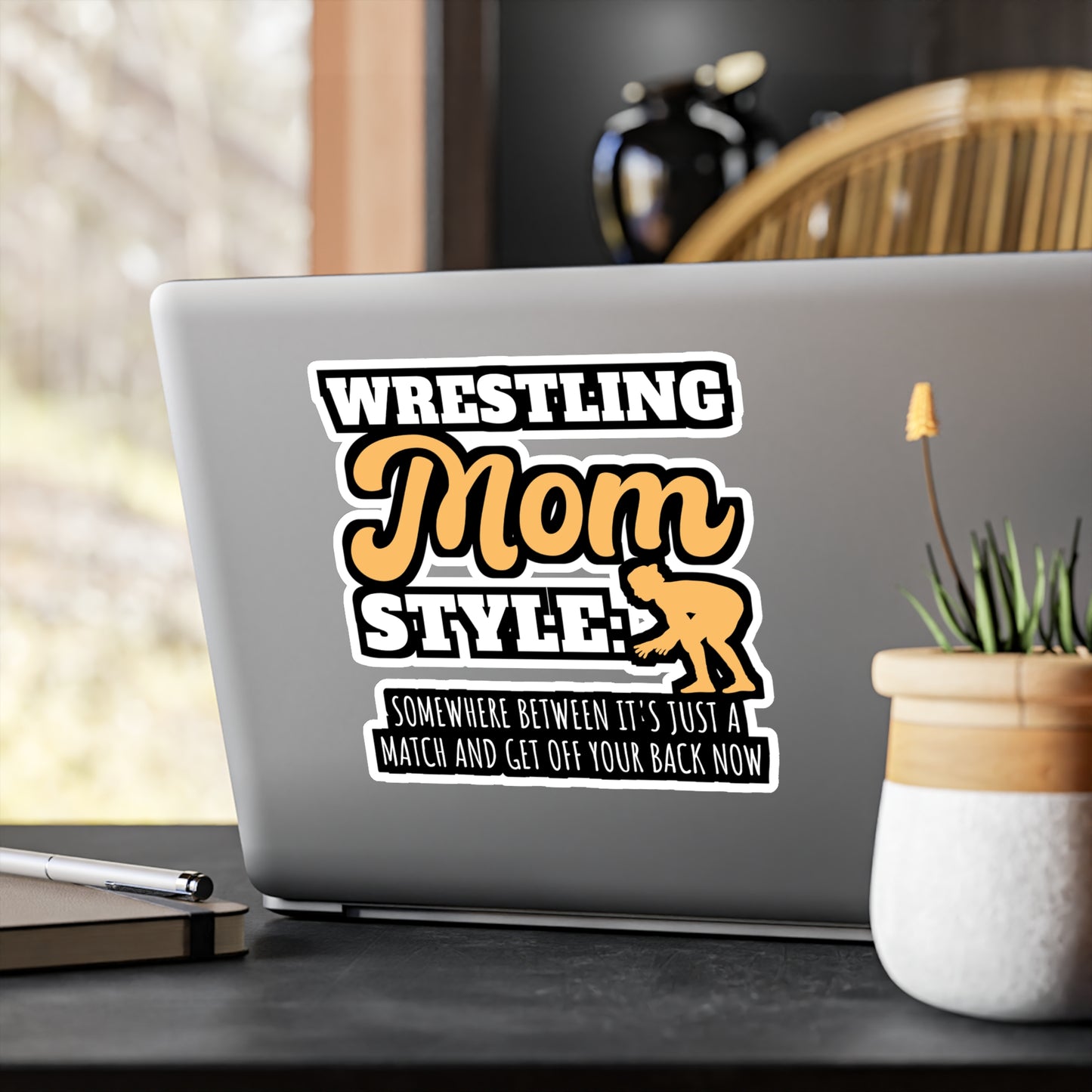 Wrestling Mom Style - Wrestle Sticker for Laptop Sticker. Water Bottle Sticker, Vinyl Wrestling Decal - Wrestle Gift