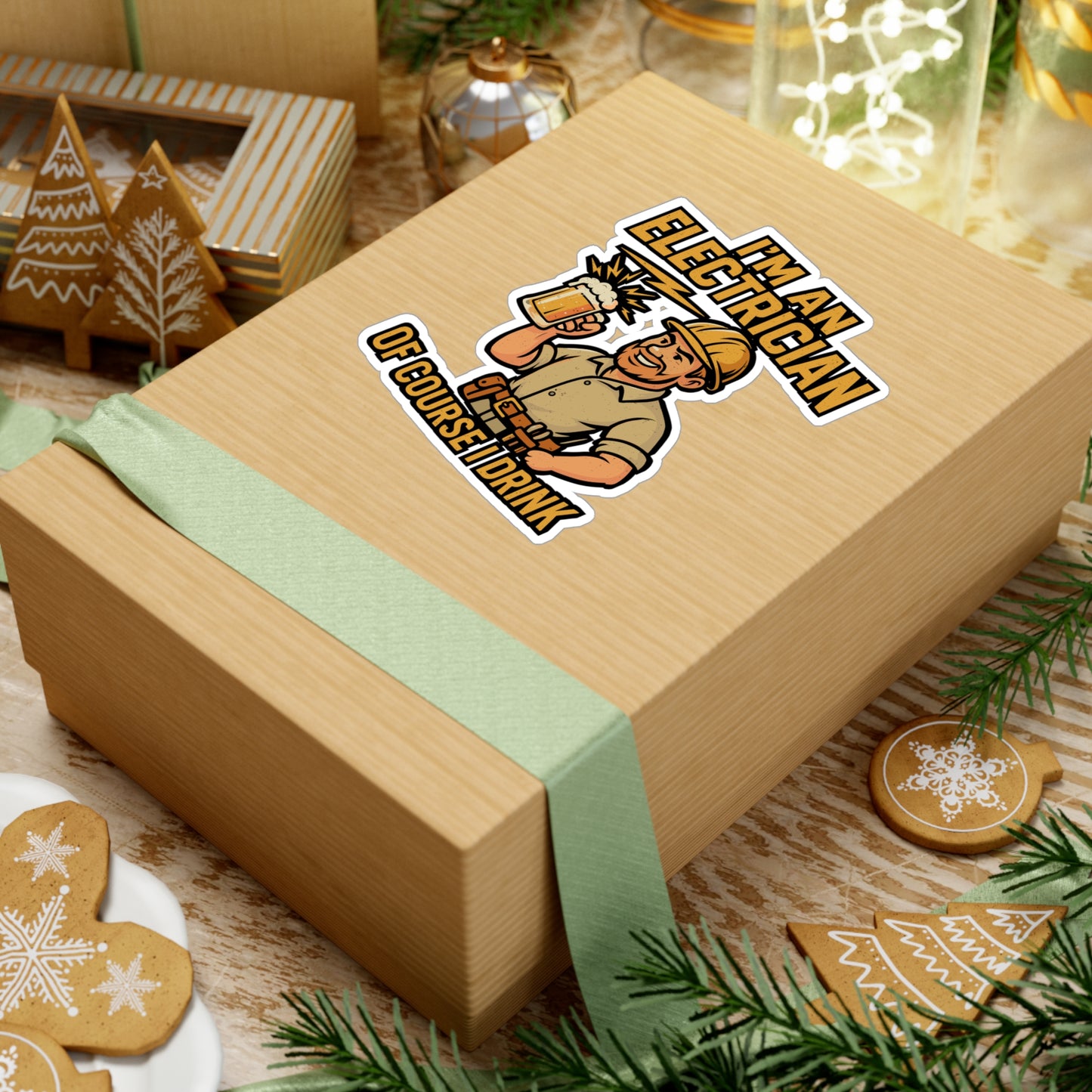 I'm an Electrician Of Course I Drink – Funny Electrician Sticker for Laptop or Water Bottle | Vinyl Decal, Lineman Gift