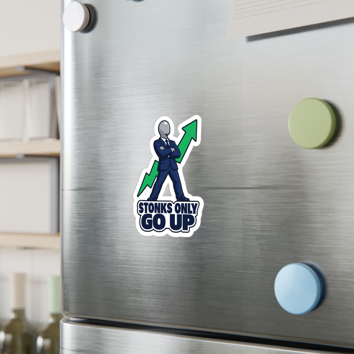 Day Trading Sticker - Stonks Only Go Up Decals for Stock Market Traders and Forex Fans, Laptop or Water Bottle Decor