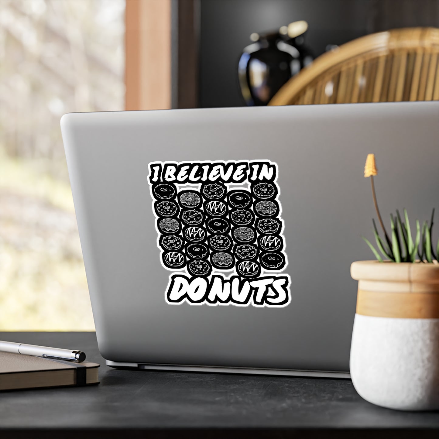 I Believe in Donuts - Donut Sticker for Car Window Laptop Sticker. Water Bottle Sticker, Vinyl Food Decal, Donuts Sticker - Donut Gift