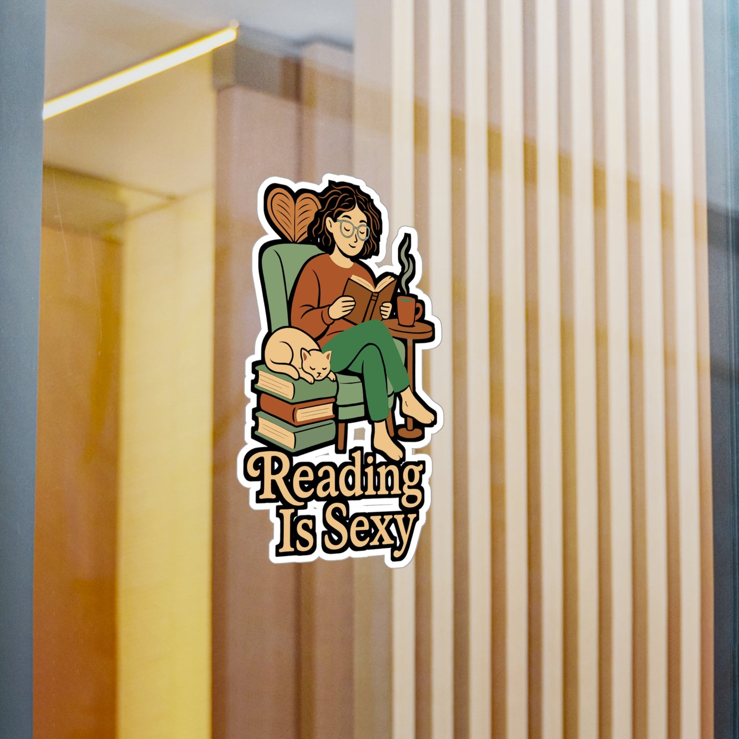 Reading Sticker – "Reading Is Sexy" Vinyl Decal for Book Lovers, Nerds, Reading-Teacher, Waterproof Laptop or Water Bottle Sticker