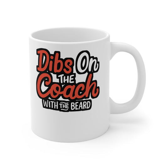 Coach With The Beard Bearded Coach - Bearded Mug for Coffee 11oz. Bearded Cup, White ceramic, Sports-coach Mug - Bearded Gift