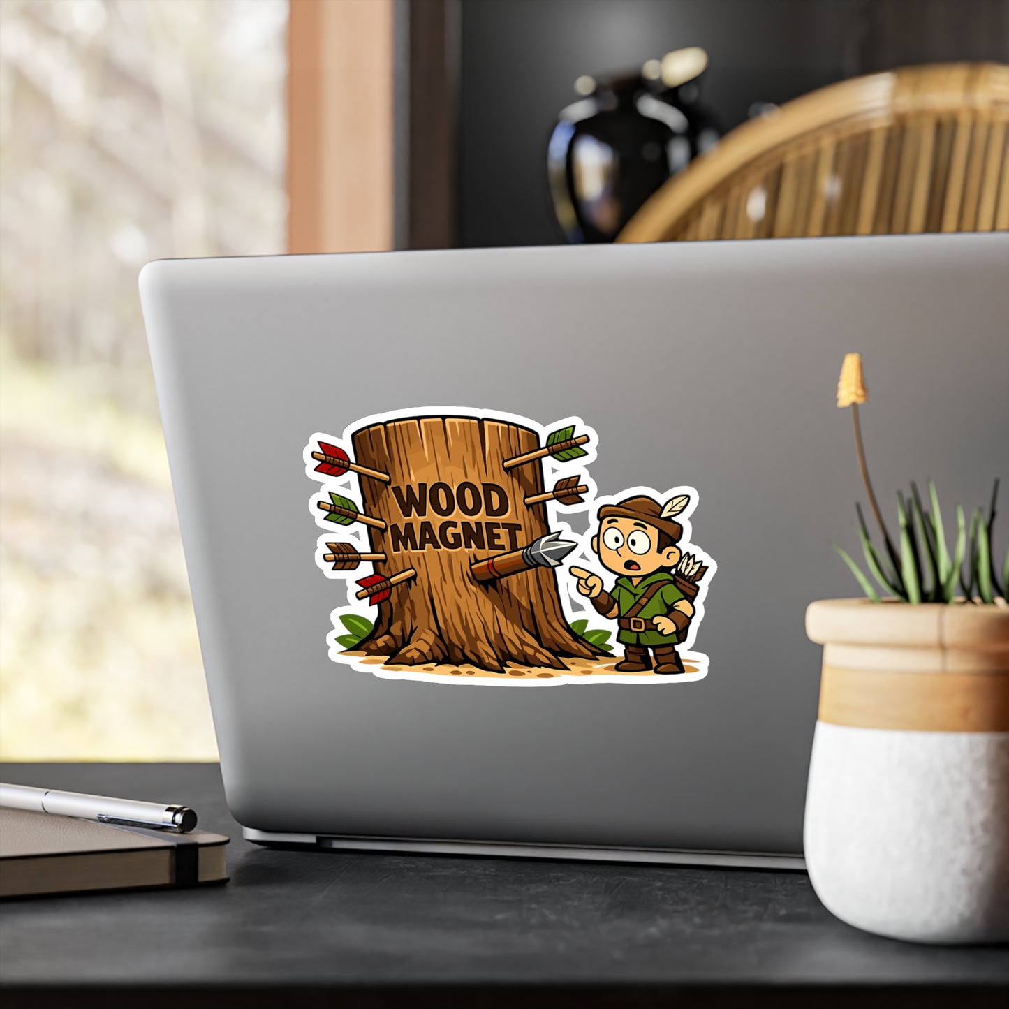 Archery  Sticker Wood Magnet Design - Waterproof Vinyl sticker decals for Laptop Water Bottle, Archer Hunting Shoot Gift