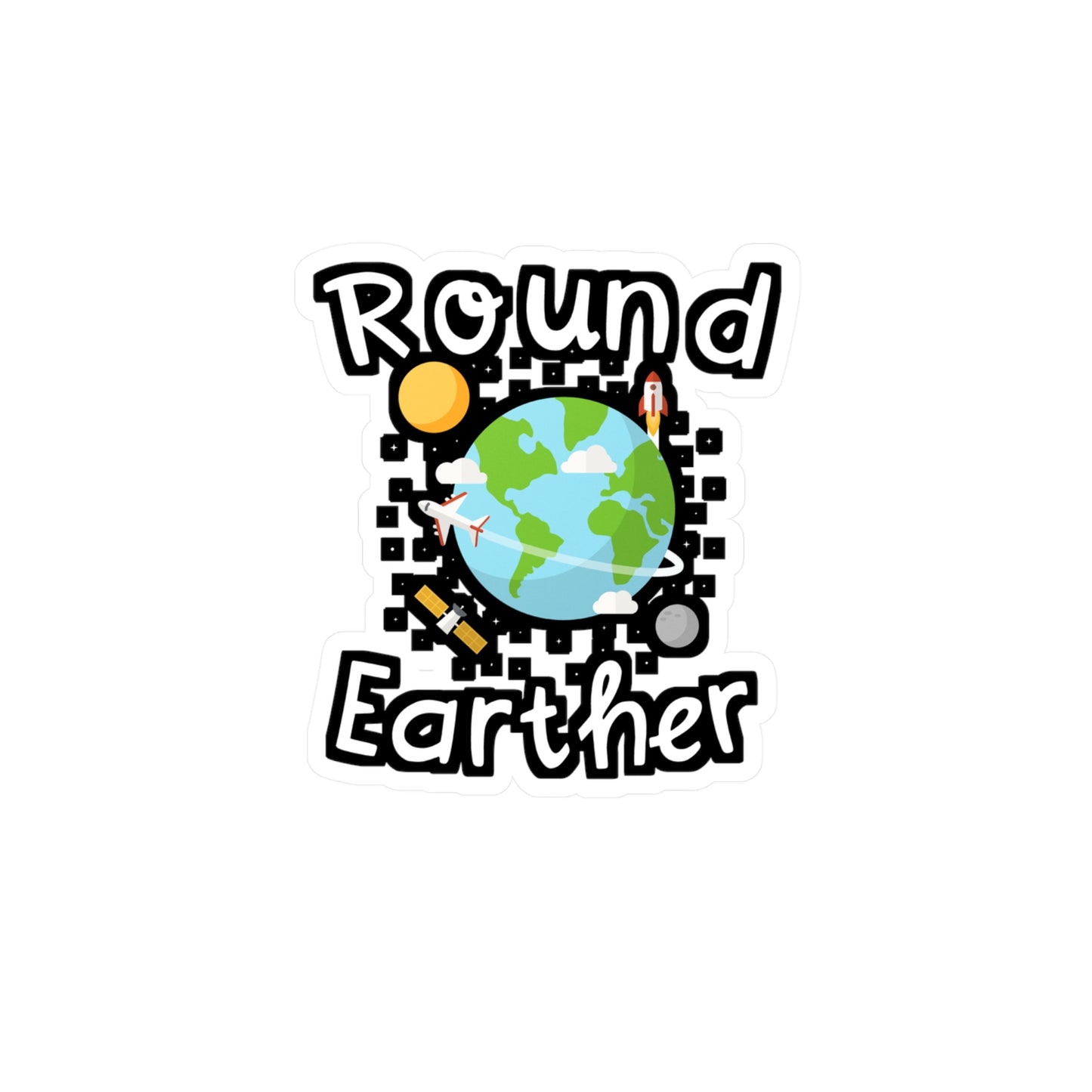 Round Earther - Earth Sticker for Wall, Laptop, Window, Truck, Car Earth Gift Vinyl Nature Decal Sticker