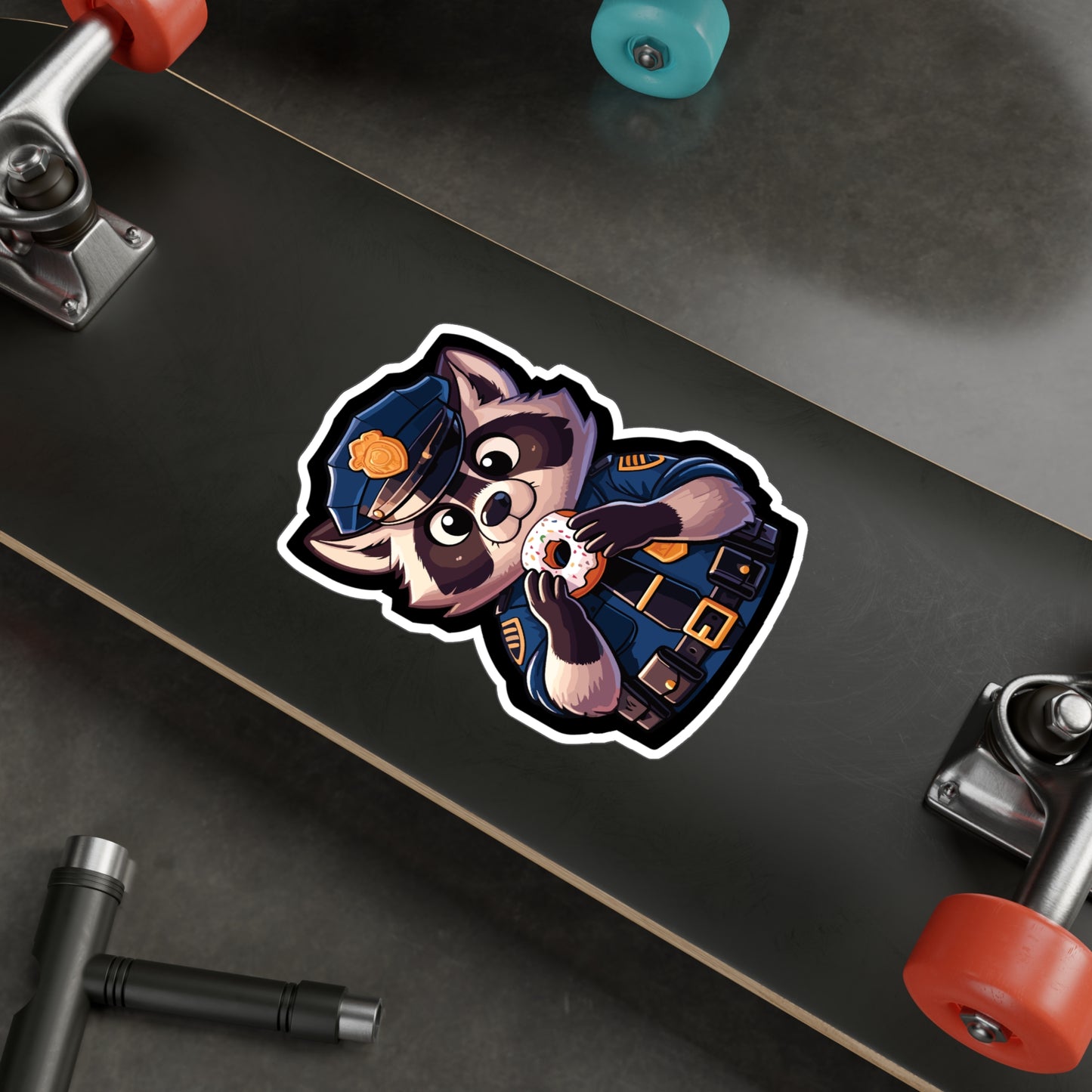 Police Raccoon - Police Sticker for Car Window Wall Laptop Sticker. Water Bottle Sticker, Vinyl Donut Decal, Resist Sticker - Police Gift