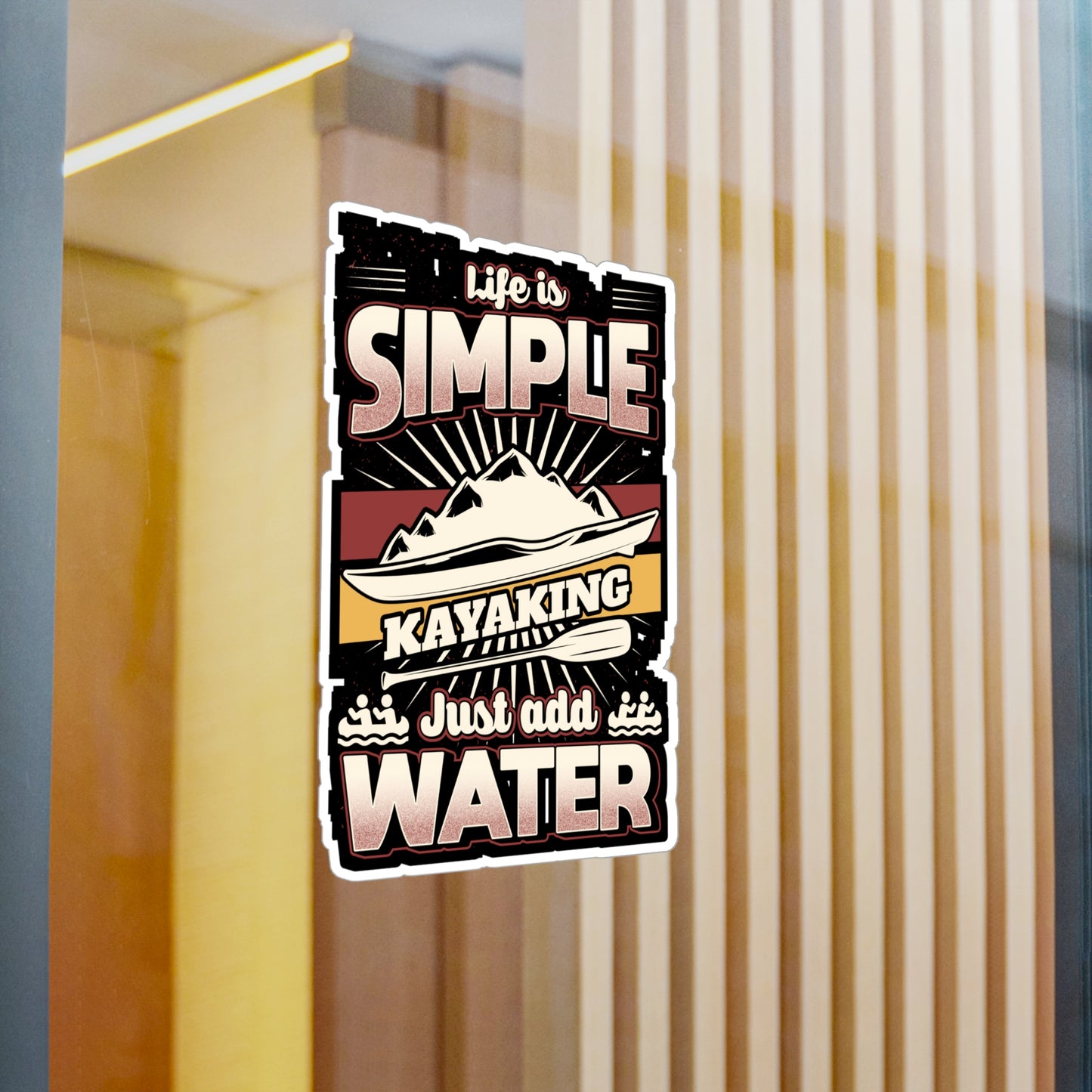Simple water Kayaking - Kayaking Sticker for Laptop Sticker. Water Bottle Sticker, Vinyl Kayak Decal - Kayaking Gift